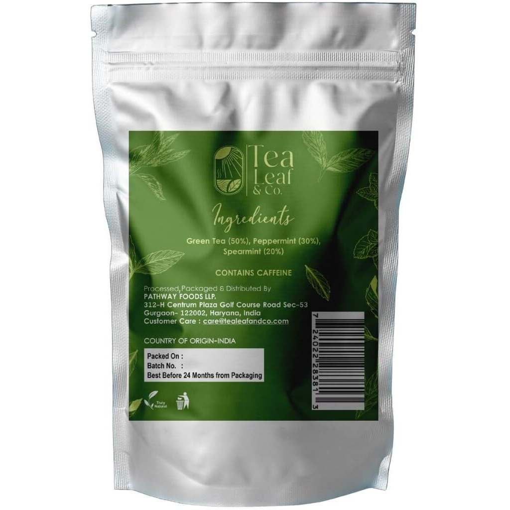 Mint Green Tea Bags (50 Count), Green Tea With Peppermint & Spearmint, Caffeinated, Real And Natural Green Tea, Blended With Fresh Herbs And Spices, Gluten Free