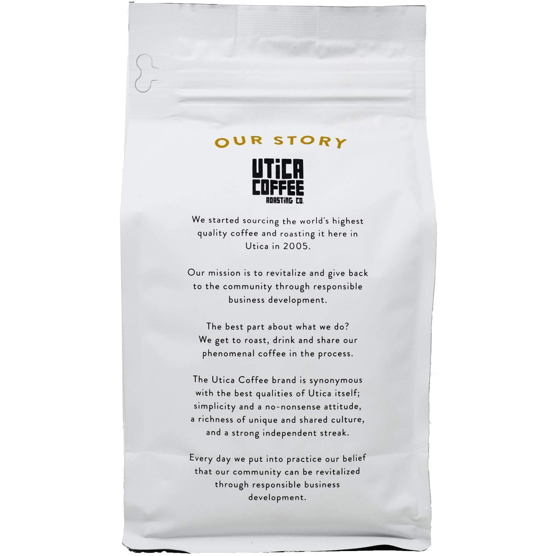 Utica Coffee Roasting Co. Adirondack Specialty Medium Roast Ground Coffee | 16 Oz Reclosable Bag