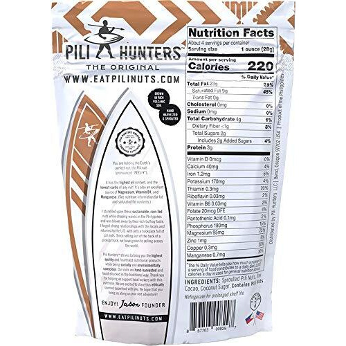 Pili Hunters - Wild Sprouted Pili Nuts, Raw Cacao (4 Oz Bag) Vegan Snack For Low Carb Energy, Gluten Free, Superfood, As Seen On Shark Tank