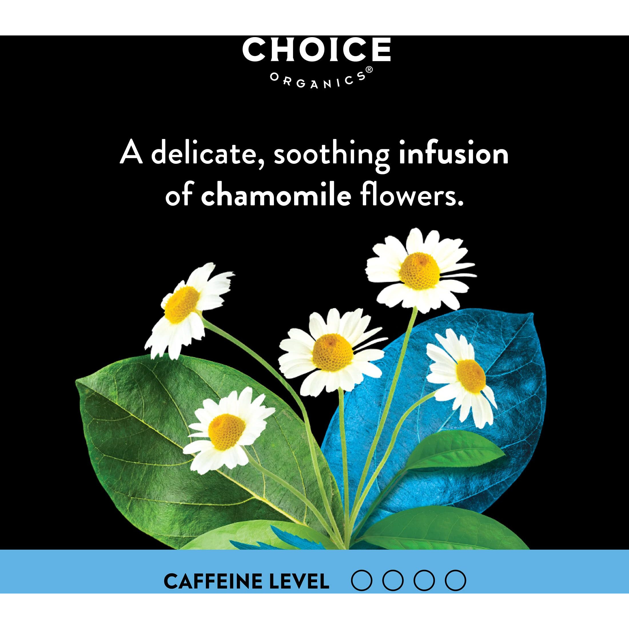 Choice Organics - Organic Chamomile Tea (6 Pack) - Compostable - Caffeine Free - 96 Organic Herbal Tea Bags