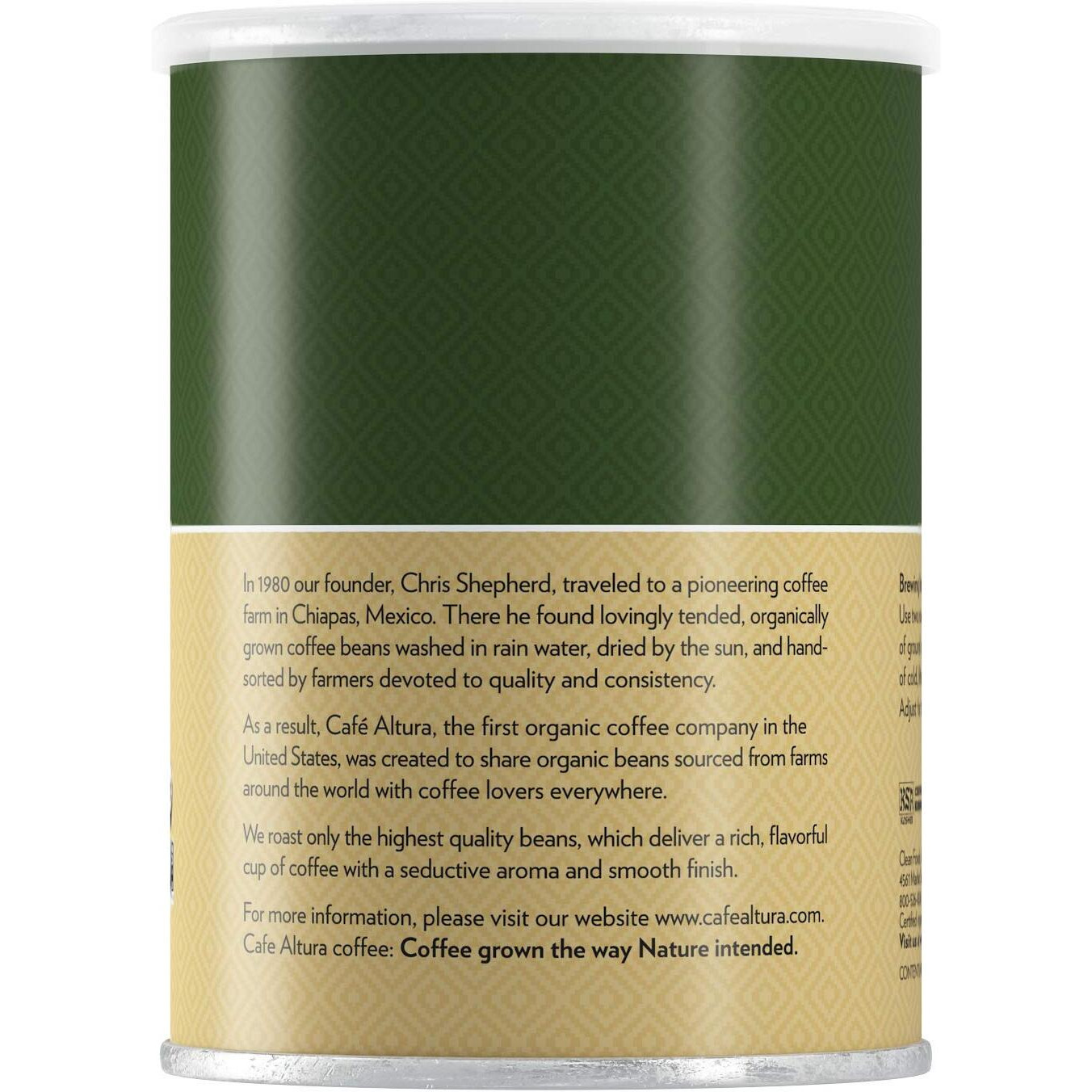 Cafe Altura Ground Organic Coffee, Fair Trade Dark Blend, 12 Ounce (Pack Of 3)