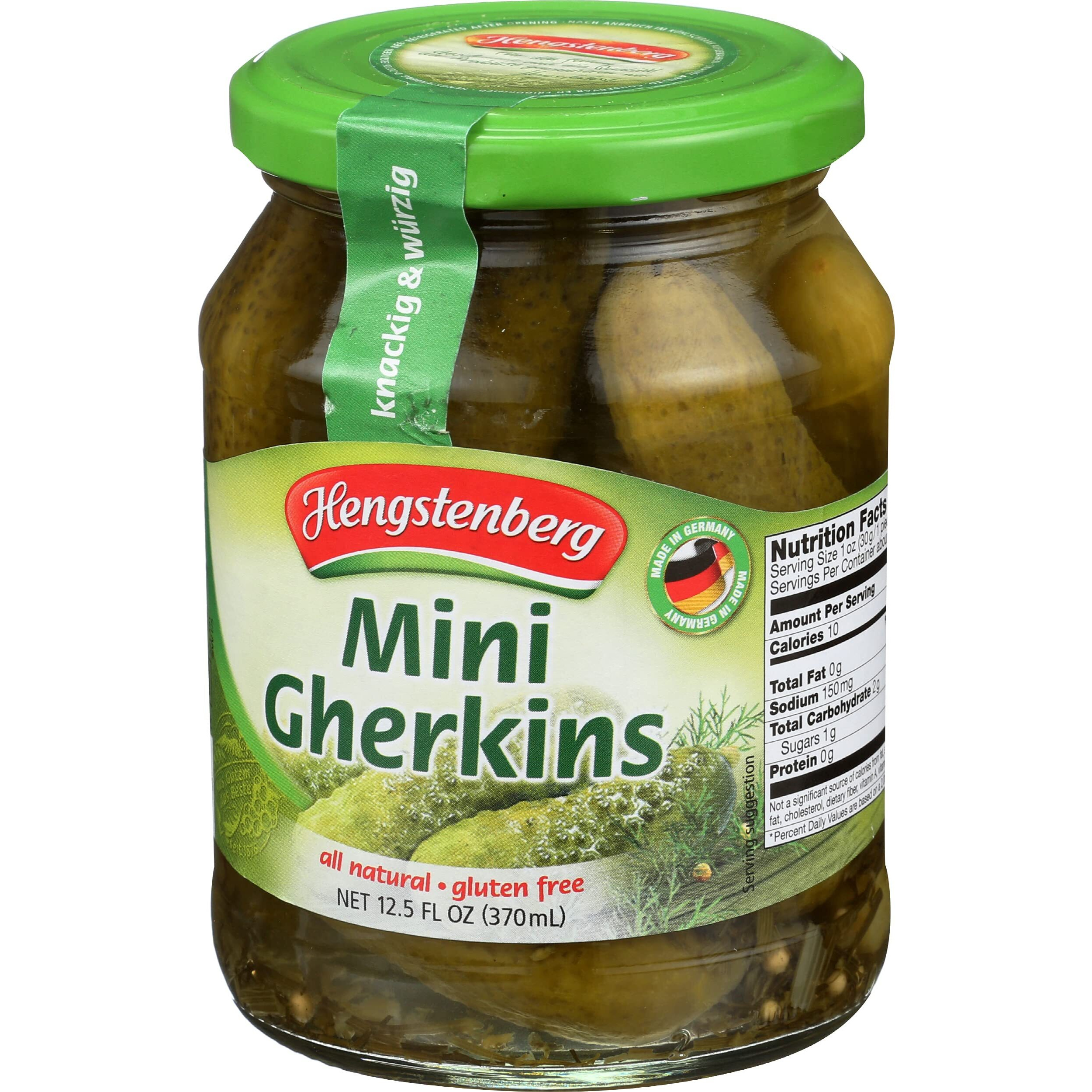 Hengstenberg Pickle Gherkins Mini, 12.5 Oz