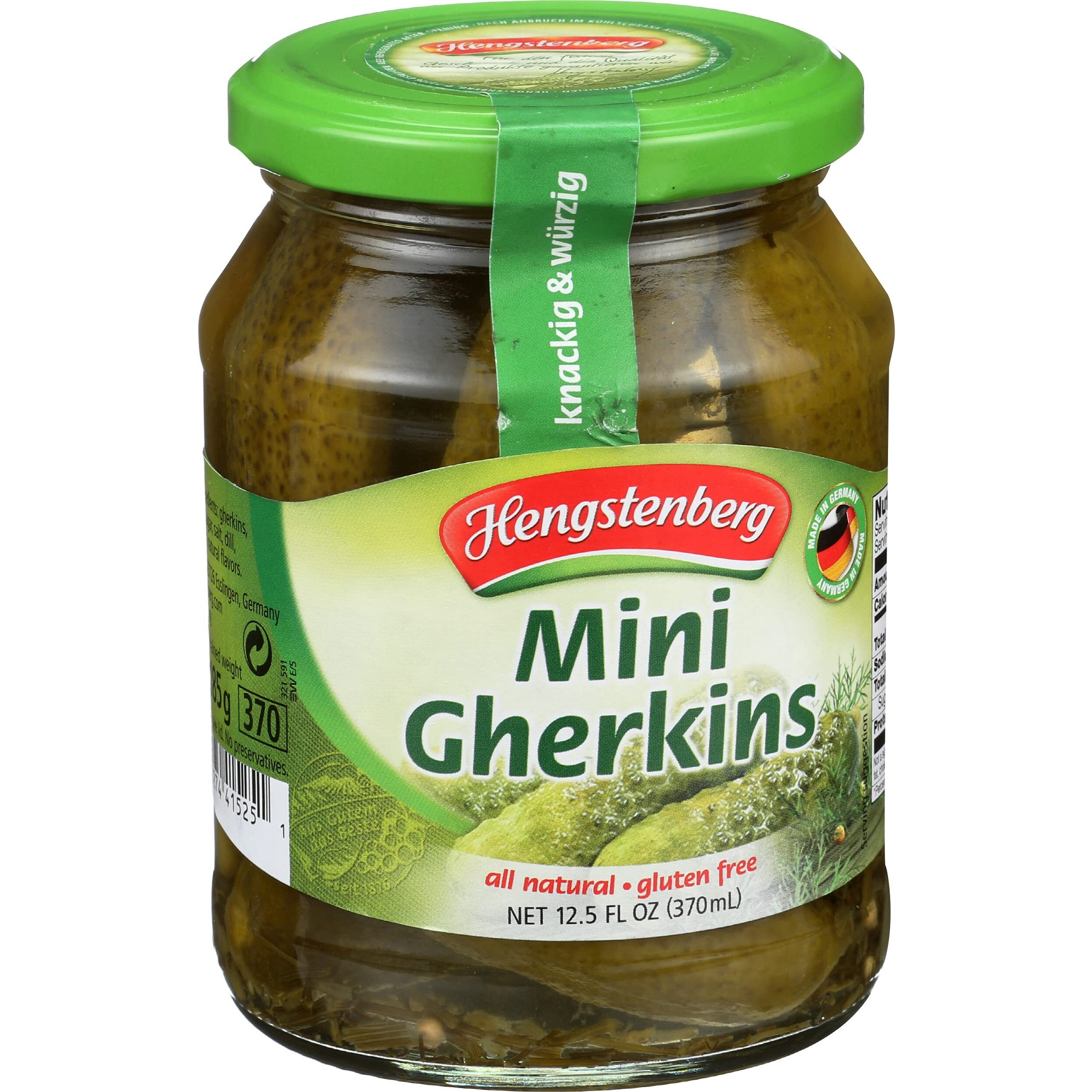 Hengstenberg Pickle Gherkins Mini, 12.5 Oz