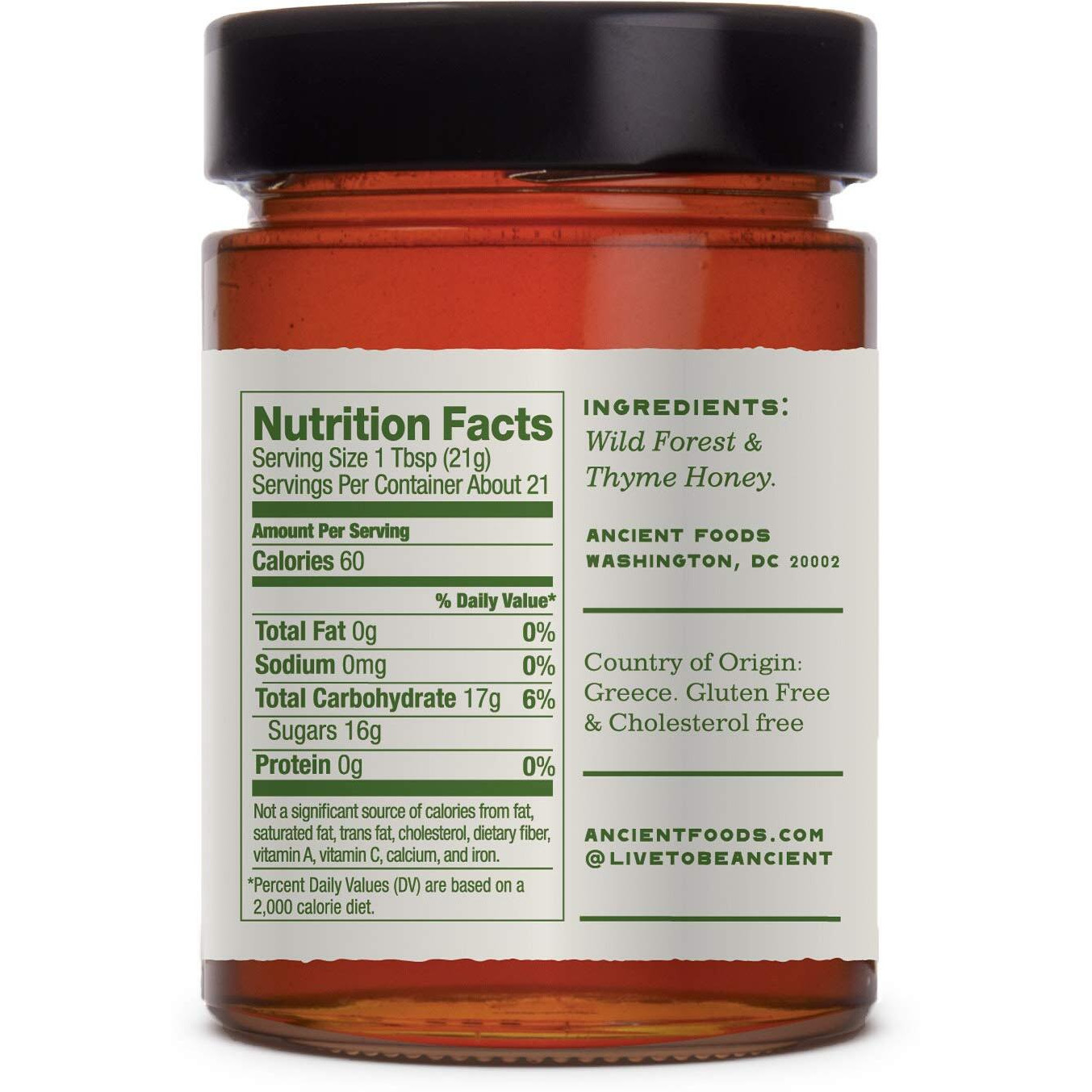 Thyme Honey By Ancient Foods - Raw Unfiltered Authentic Greek Honey From Greece | Unfiltered Wild Forest (Pine) And Thyme Honey From Vordonia, Greece | 454G (Ilia)