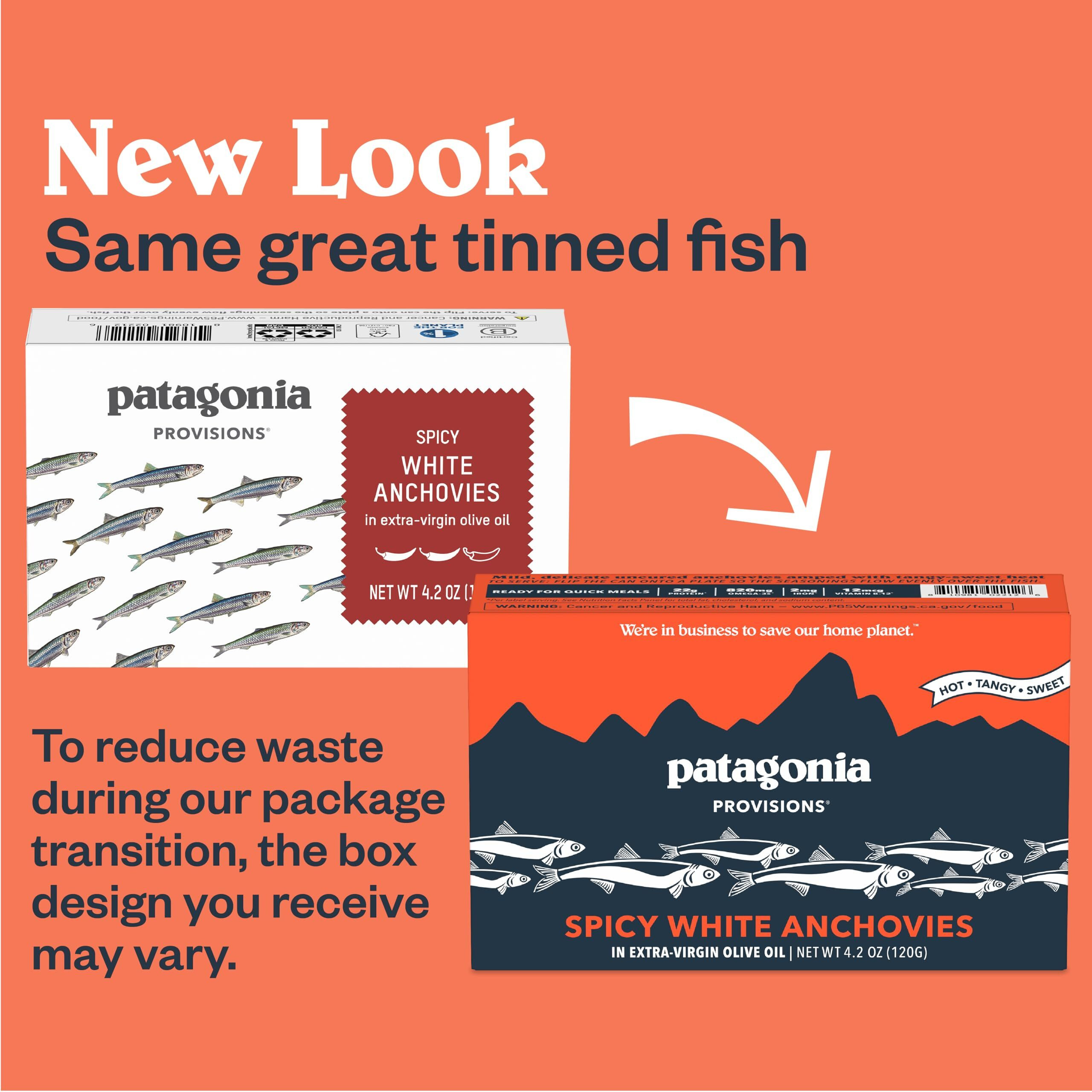 Patagonia Provisions Spicy White Anchovies | Responsibly Sourced In Spain | 22G Protein & Gluten Free | 4.2 Ounce (Pack Of 1)