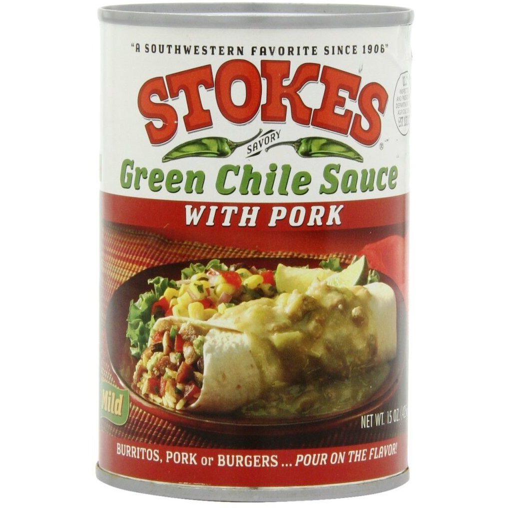 Stokes Green Chile Sauce With Pork, 15 Ounce