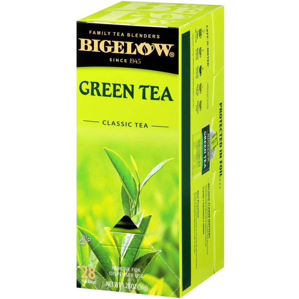 Bigelow Green Tea 28-Count Boxes (Pack Of 6) Premium Bagged Green Tea Bright Antioxidant-Rich All Natural Medium-Caffeine Tea In Individual Foil-Wrapped Bags