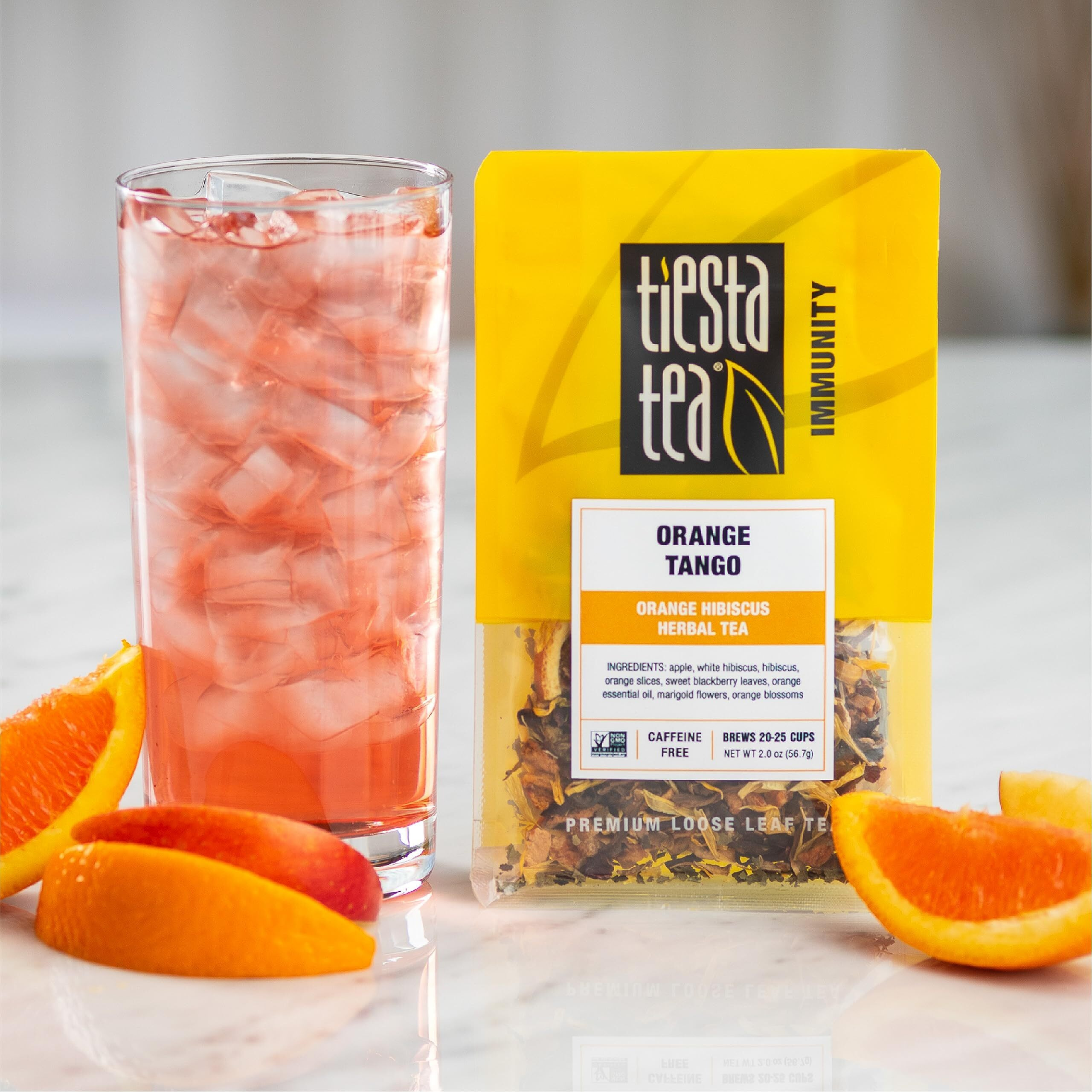 Tiesta Tea - Fruit Frenzy Trio | 3 Exotic Loose Leaf Herbal Tea Blend | Assorted Non-Caffeinated Fruit Tea | Make Hot Or Iced | 2Oz Pouch Of Cherry Punch, Peach Party, Orange Tango (Pack Of 3)