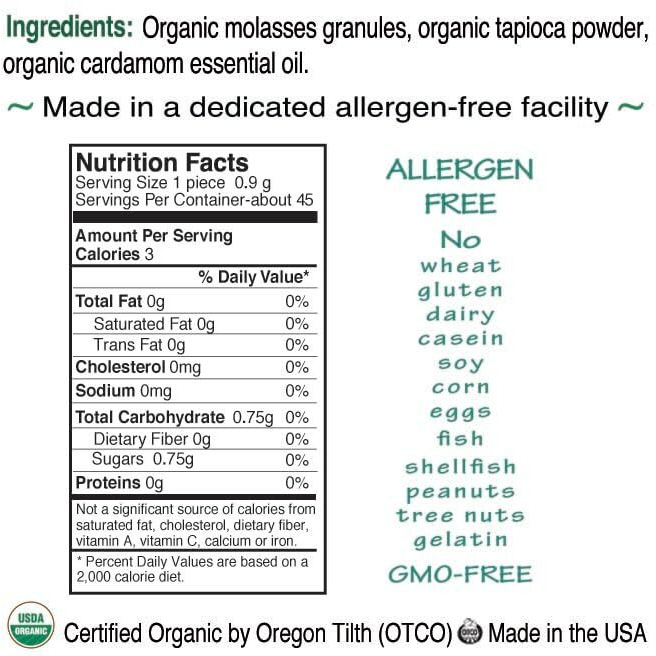 St. Claire's Organic Herbal Pastilles, (Cardamom, 8 Ounce Refill Bag,) | Gluten-Free, Vegan, Gmo-Free, Plant-Based, Allergen-Free | Made In Our Allergen-Free Facility