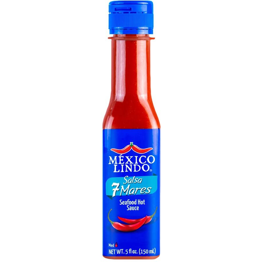 Mexico Lindo 7 Mares Hot Sauce | Perfect For Fish & Seafood | 10,800 Scoville Level | Spicy Flavor | 5 Fl Oz Bottles (Pack Of 3)