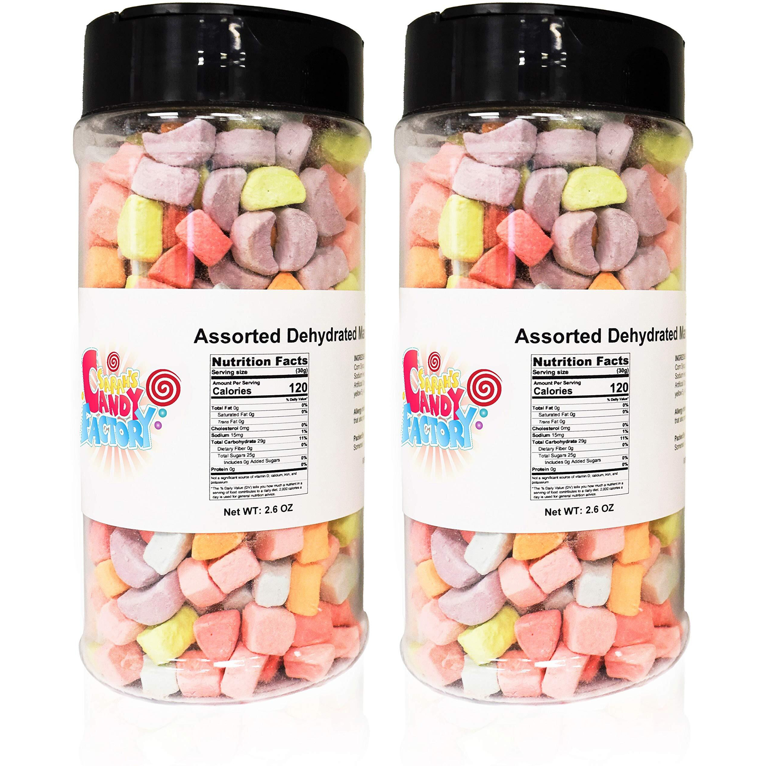 Sarahs Candy Factory Variety Dehydrated Marshmallow Bits, Vanilla Marshmallows In Jar, Assorted Marshmallows In Jar Assorted-Assorted
