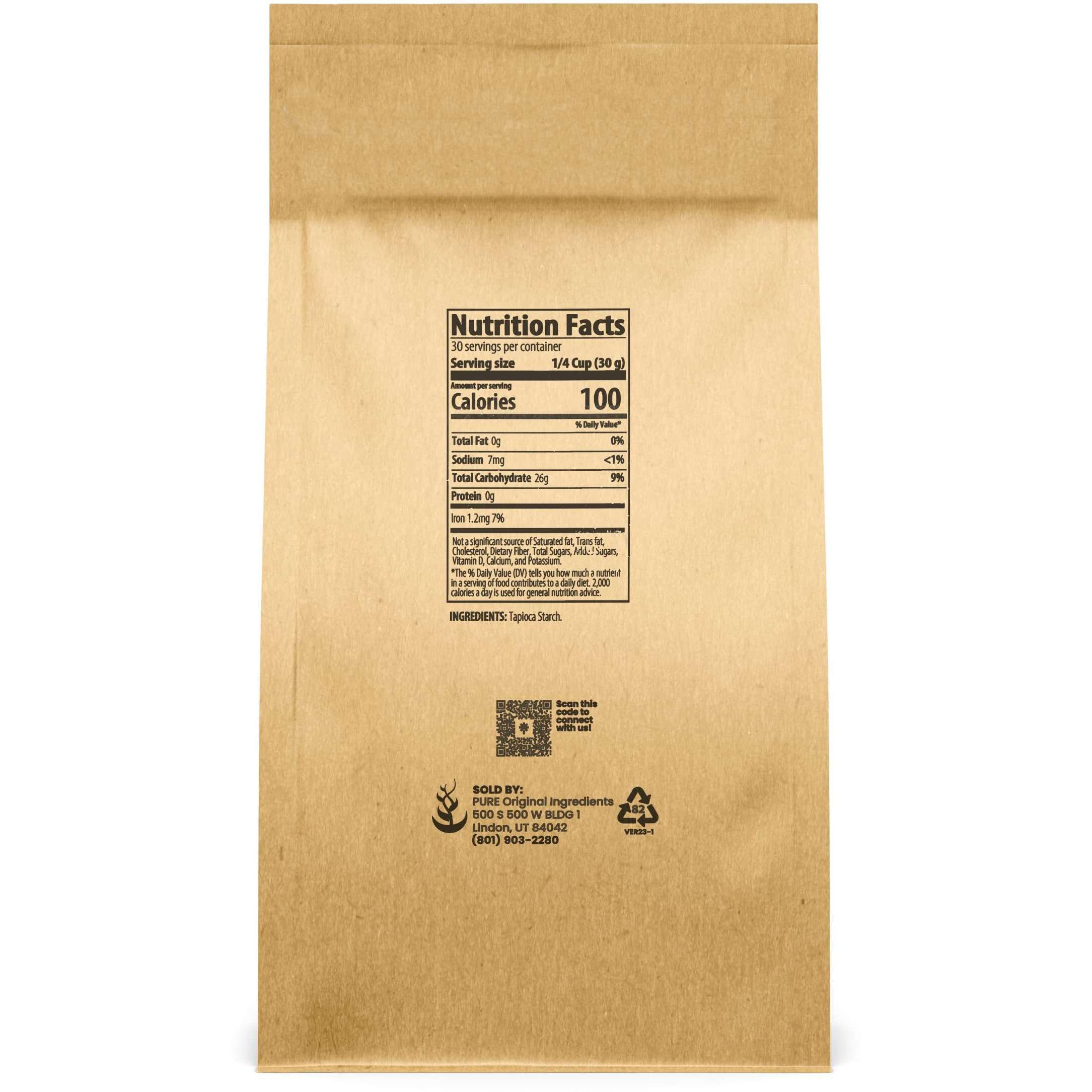 Pure Original Ingredients Tapioca Starch (2 Lb) Gluten-Free, Non-Gmo, Kitchen Staple, Tapioca Flour