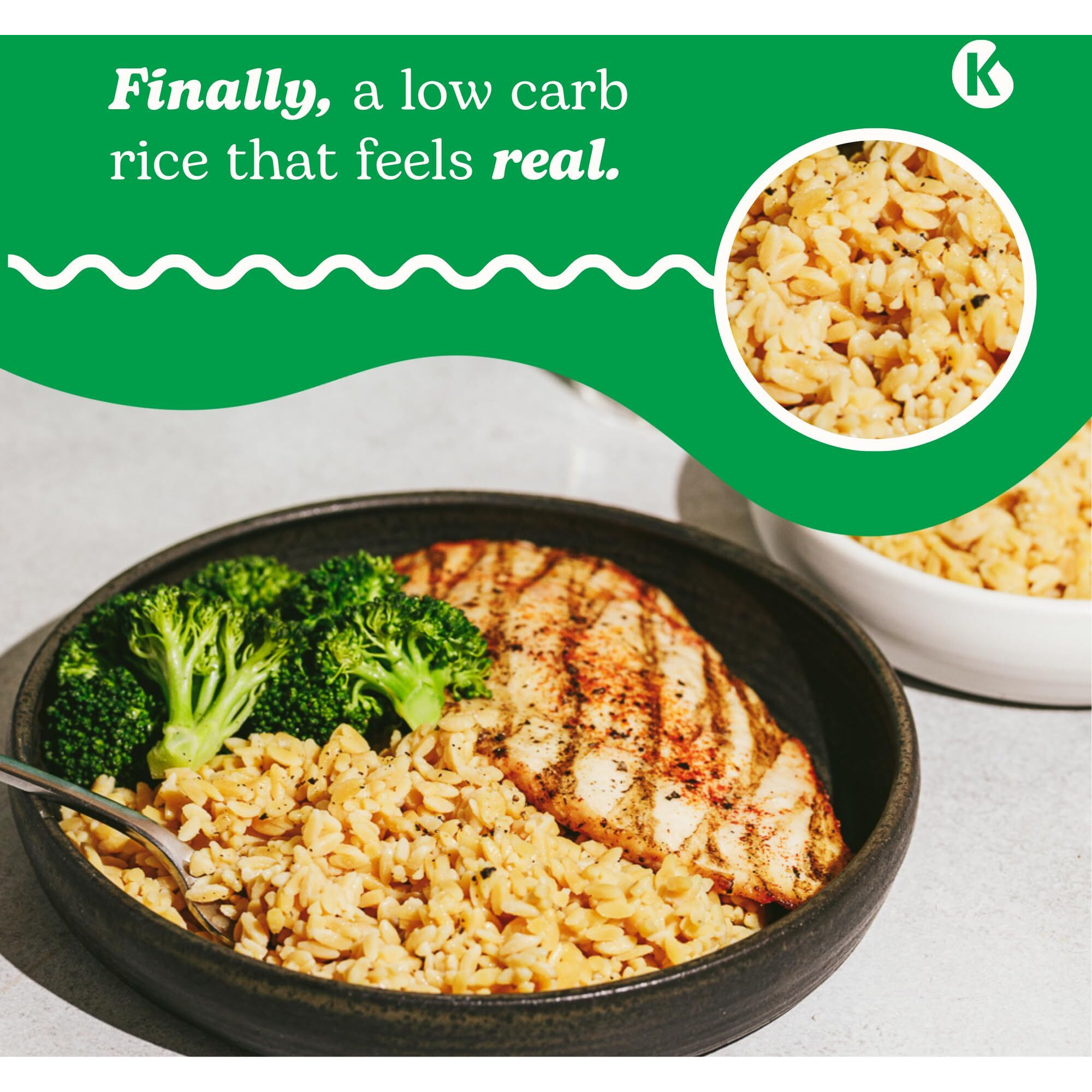 Kaizen Low Carb Keto Rice - Gluten-Free, High Protein (20G), Keto Friendly, Plant Based, Made With High Fiber Lupin Flour - 8 Ounces (Pack Of 3)