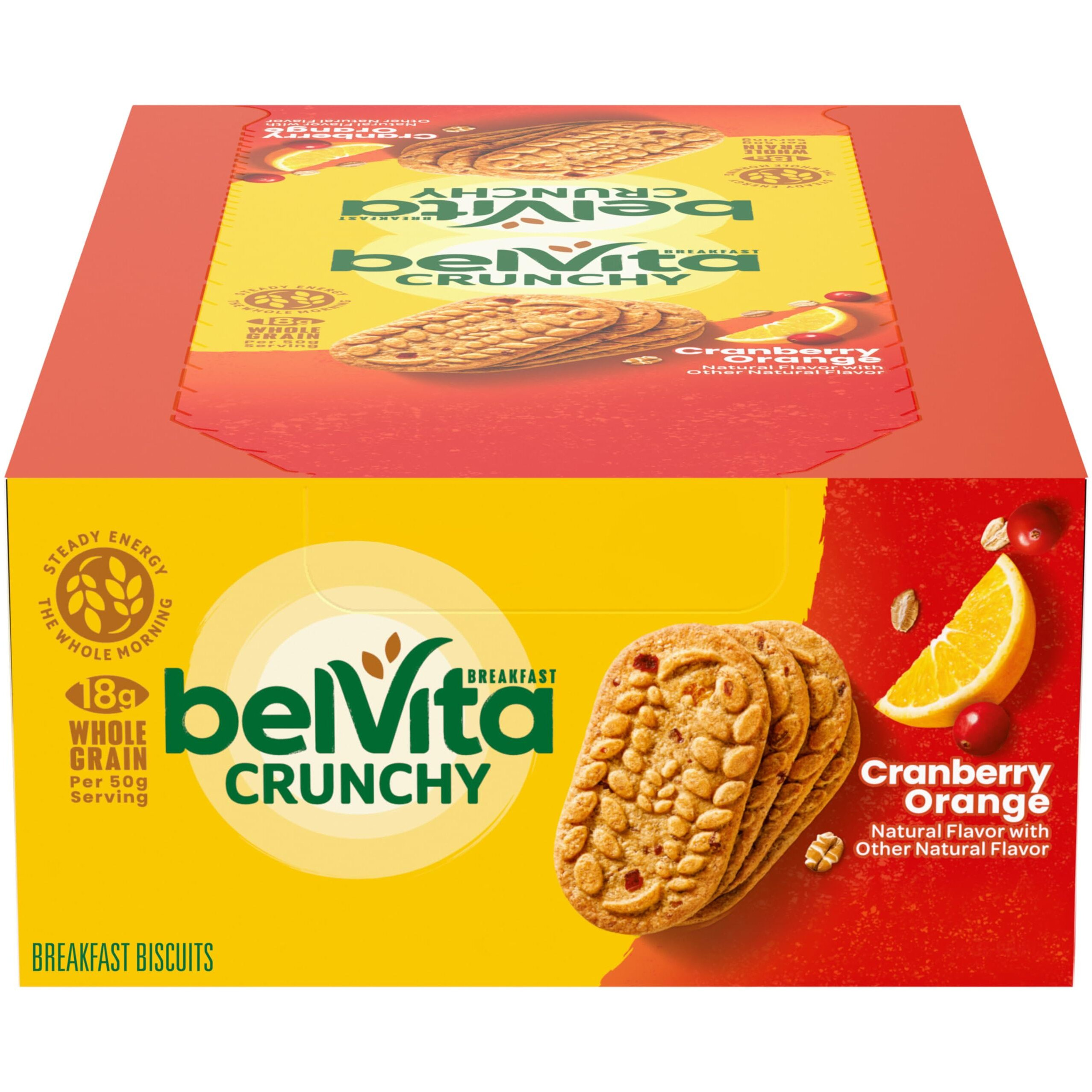 Belvita Cranberry Orange Breakfast Biscuits, 8 Packs (4 Biscuits Per Pack)