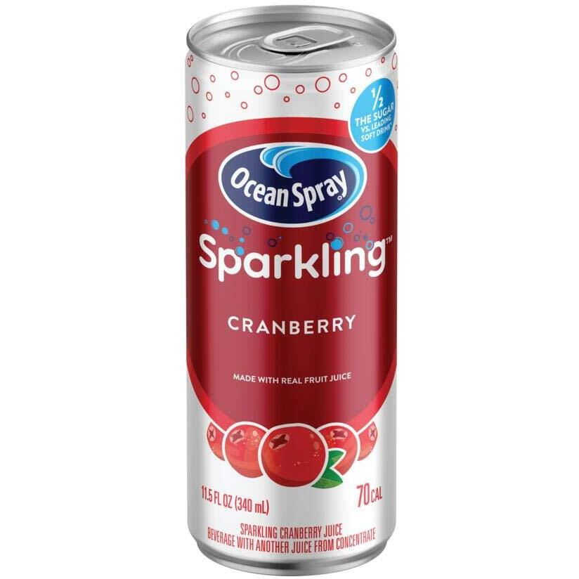 Ocean Spray Sparkling Cranberry Juice Drink, 11.5 Fl Oz Cans, 4 Count (Pack Of 6)