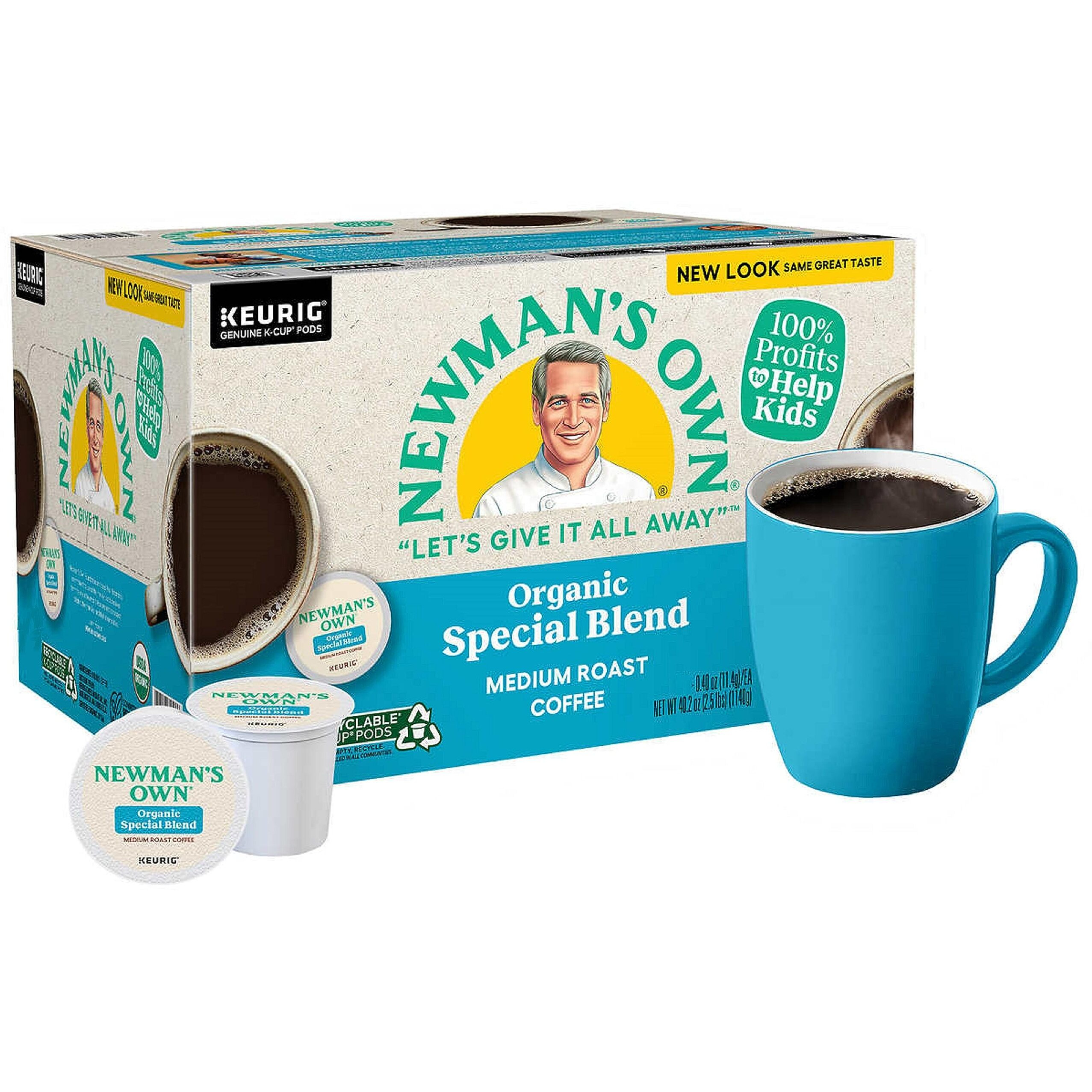 Newman's Own Organics, Special Blend, Single-Serve Keurig K-Cup Pods, Medium Roast, 120 Count (5 Boxes Of 24 Pods)