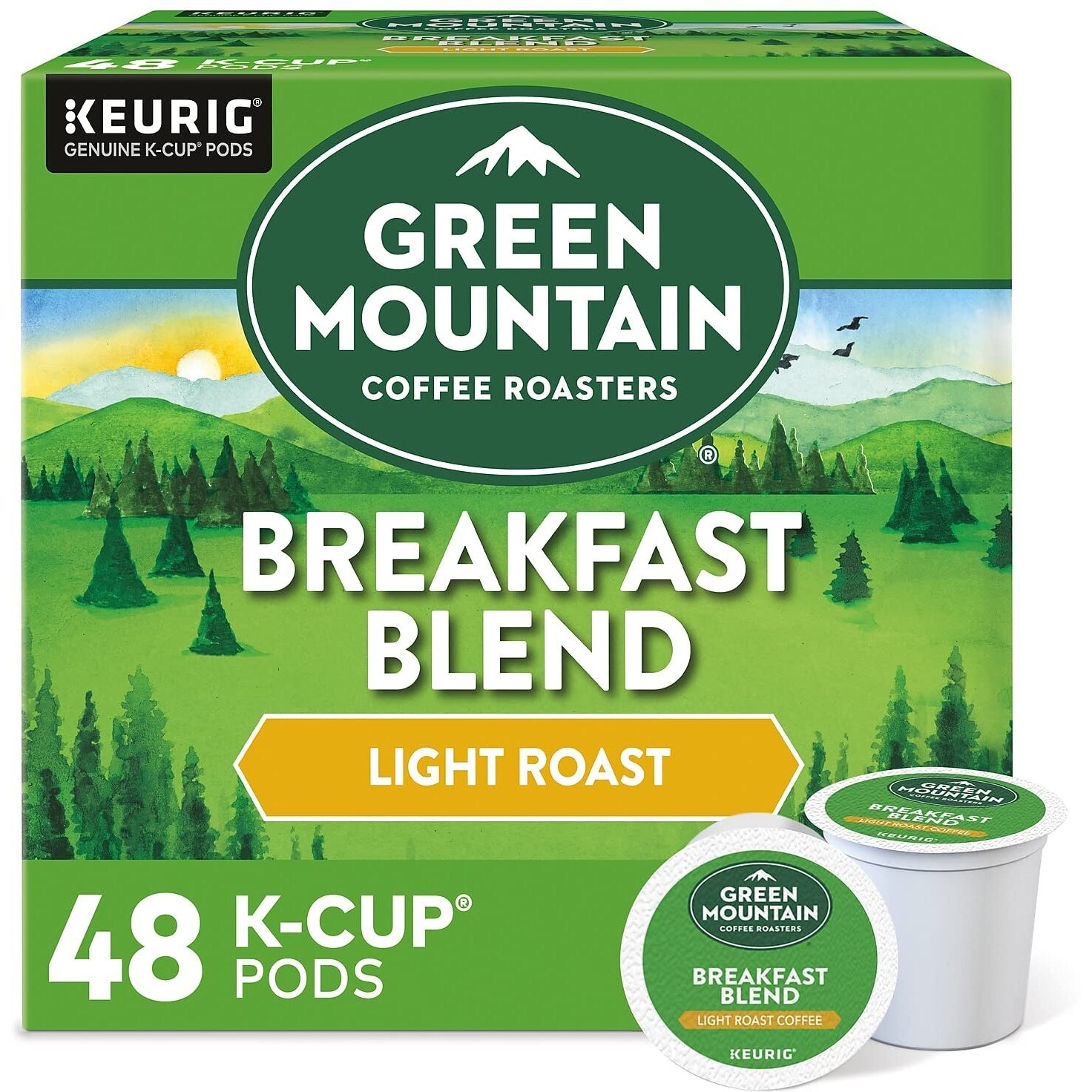 Green Mountain Coffee Roasters Blend, Single-Serve Keurig K-Cup Pods, Light Roast Coffee, 48 Count