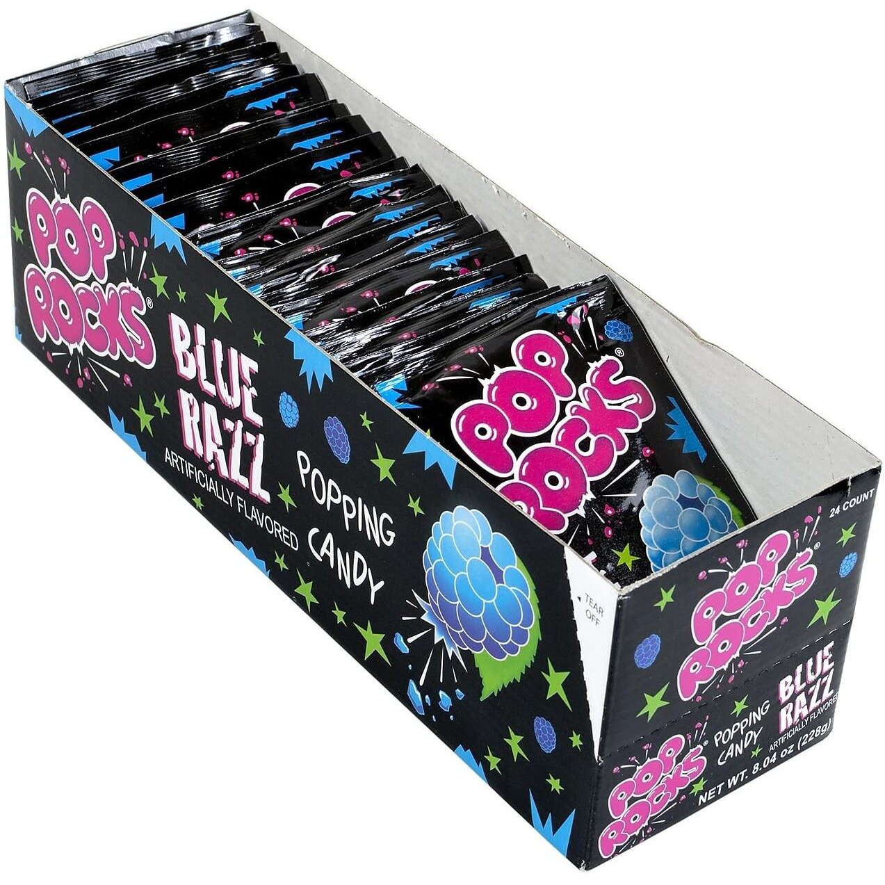 Pop Rocks Blue Razz Hard Candy, 0.33 Oz., 24 Pieces (209-00230)