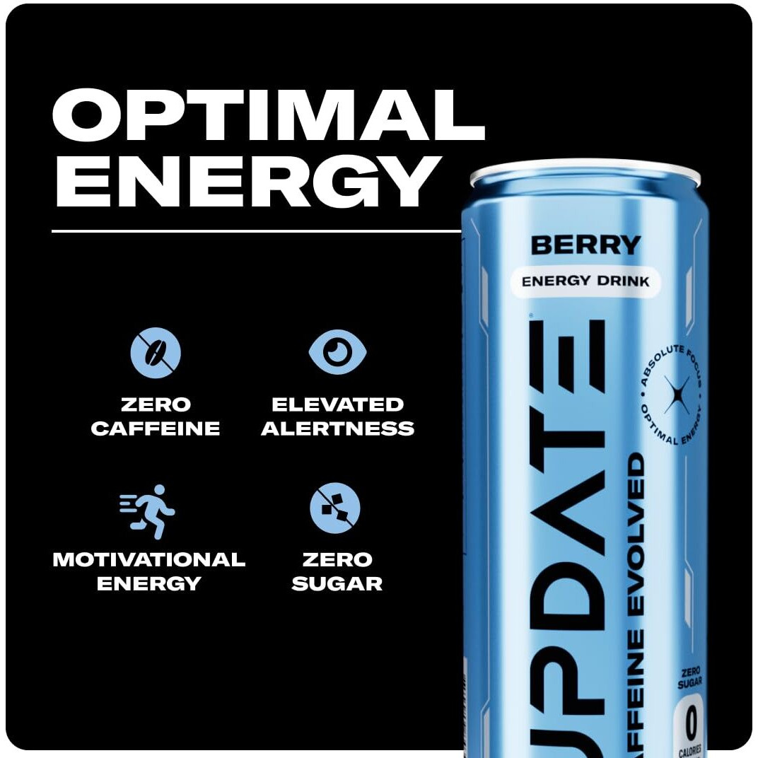 Drink Update Energy Drink With Paraxanthine - Jitter Free, Crash Free, No Overstimulation, No Withdrawal - Caffeine And Sugar Free (Variety, 12 Pack)