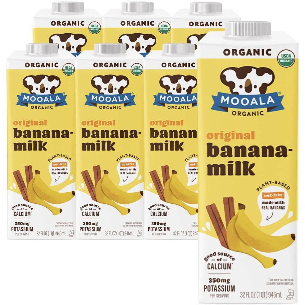Mooala - Organic Original Bananamilk, 32 Oz (Pack Of 6) - Shelf-Stable, Non-Dairy, Nut-Free, Gluten-Free, Plant-Based Beverage