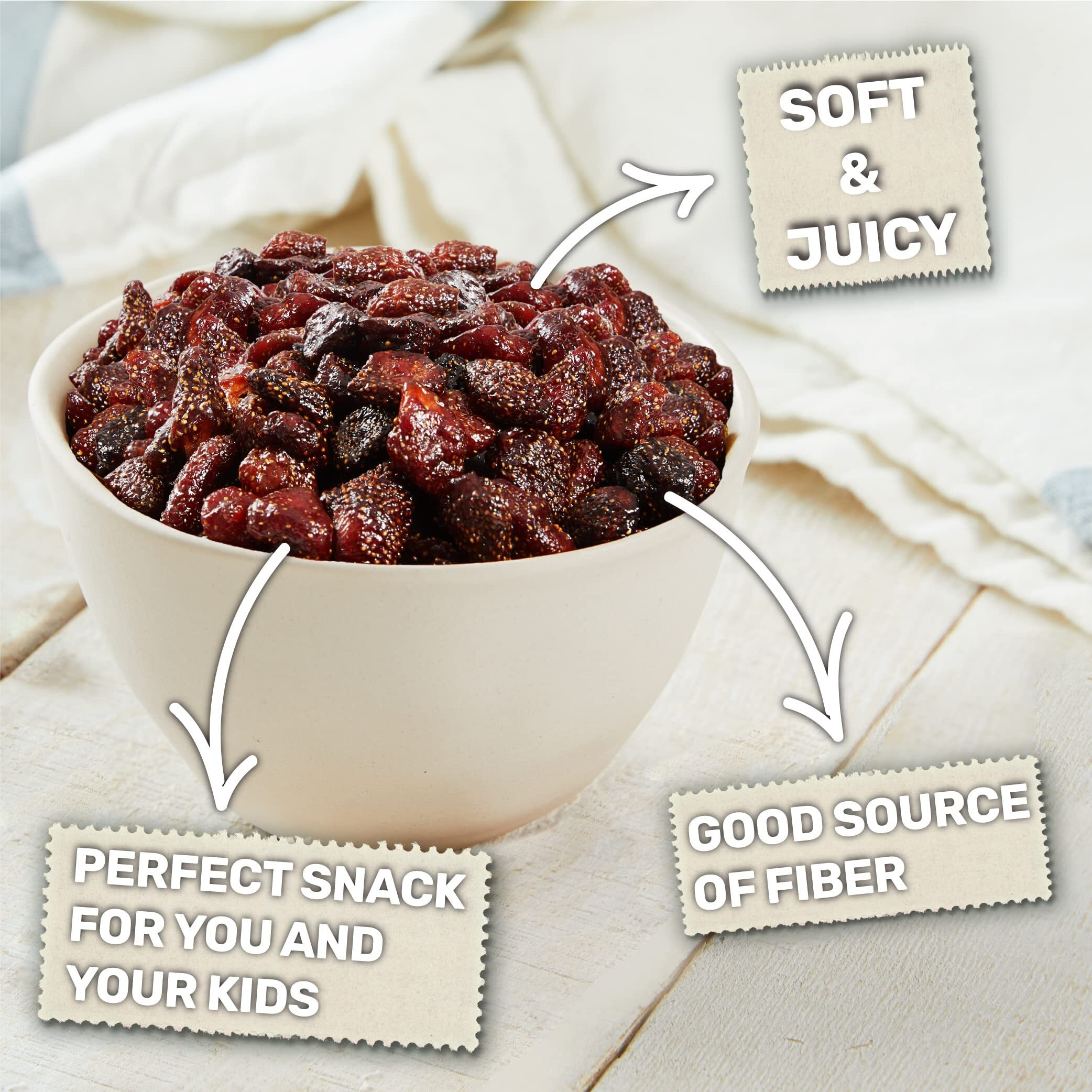 Happy Village Organic Whole Dried Strawberries, 18 Oz Resealable Pack- Soft & Juicy, Kosher, Non-Gmo, No Refined Sugar, Organic Apple Juice Infused Organic Dried Strawberry