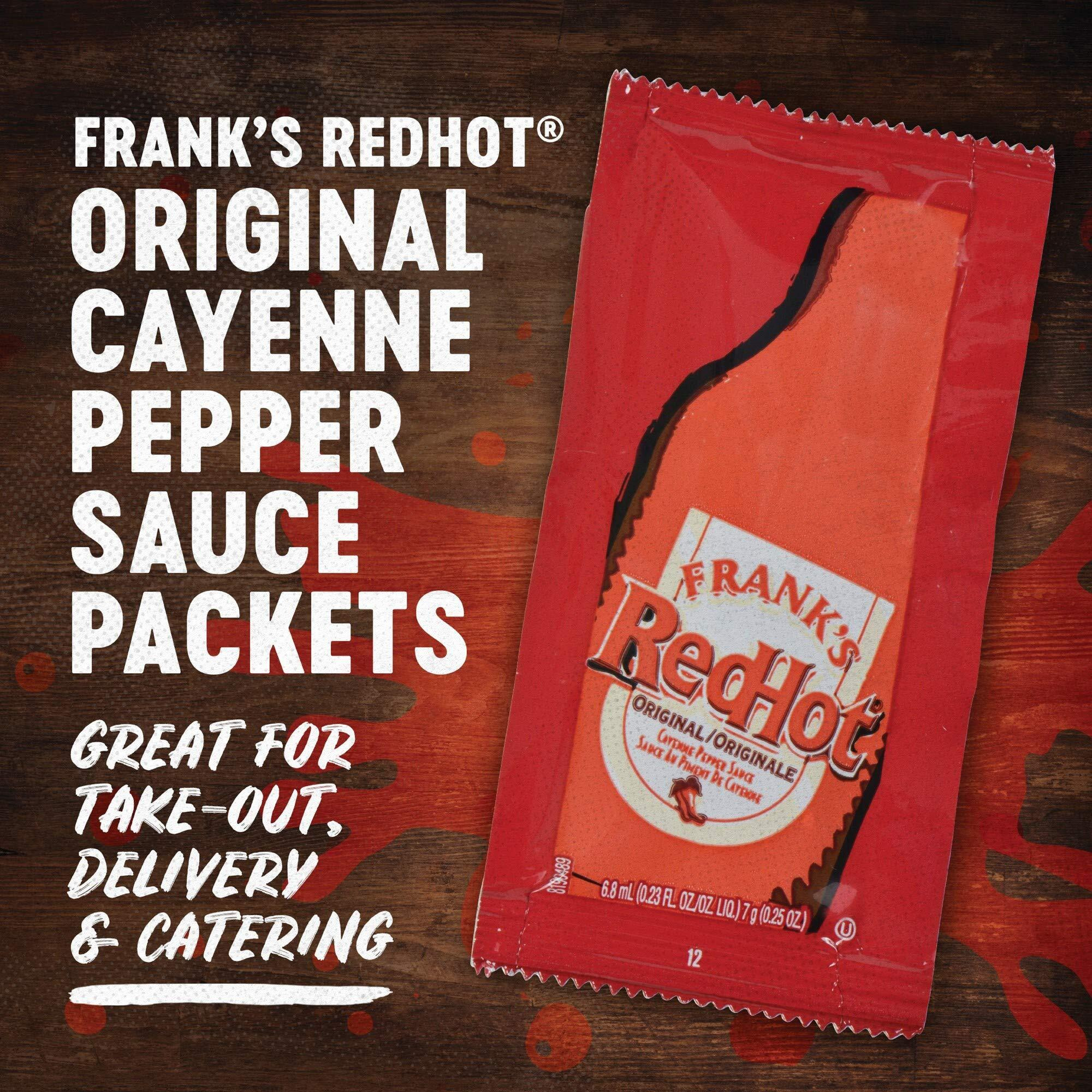 Frank's Redhot Original Cayenne Pepper Sauce Packets, 200 Count - One 200 Count Package Of Frank's Hot Sauce Packets, Perfect Single-Serve Size For Take-Out, Delivery And Catering