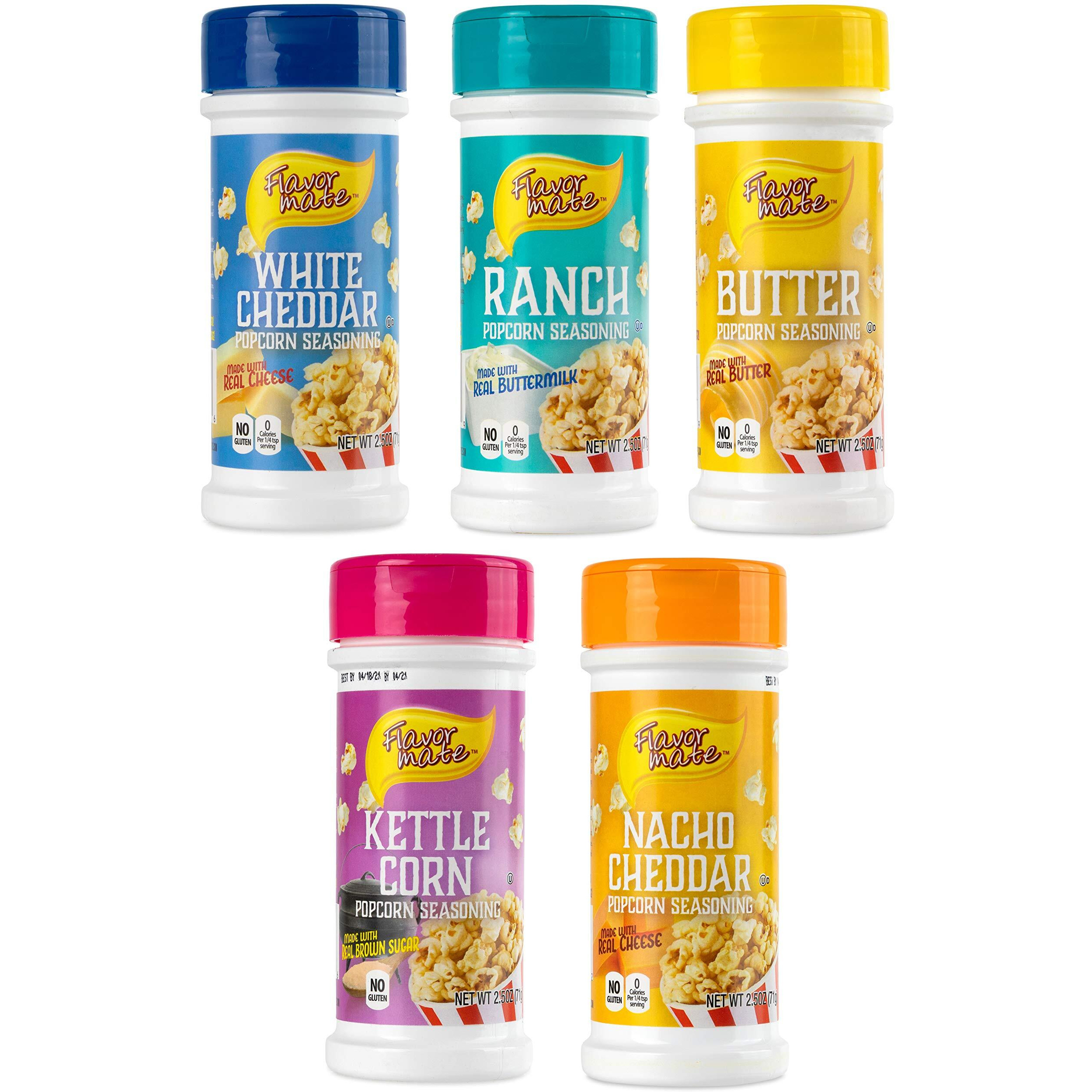Flavor Mate Popcorn Seasoning 2.5 Oz Variety Pack, 5 Count