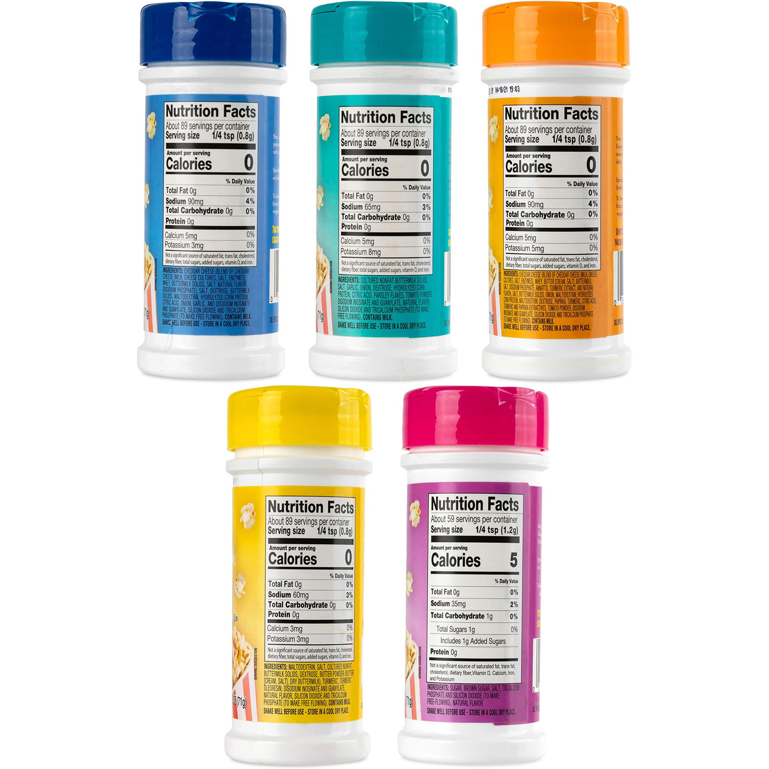 Flavor Mate Popcorn Seasoning 2.5 Oz Variety Pack, 5 Count