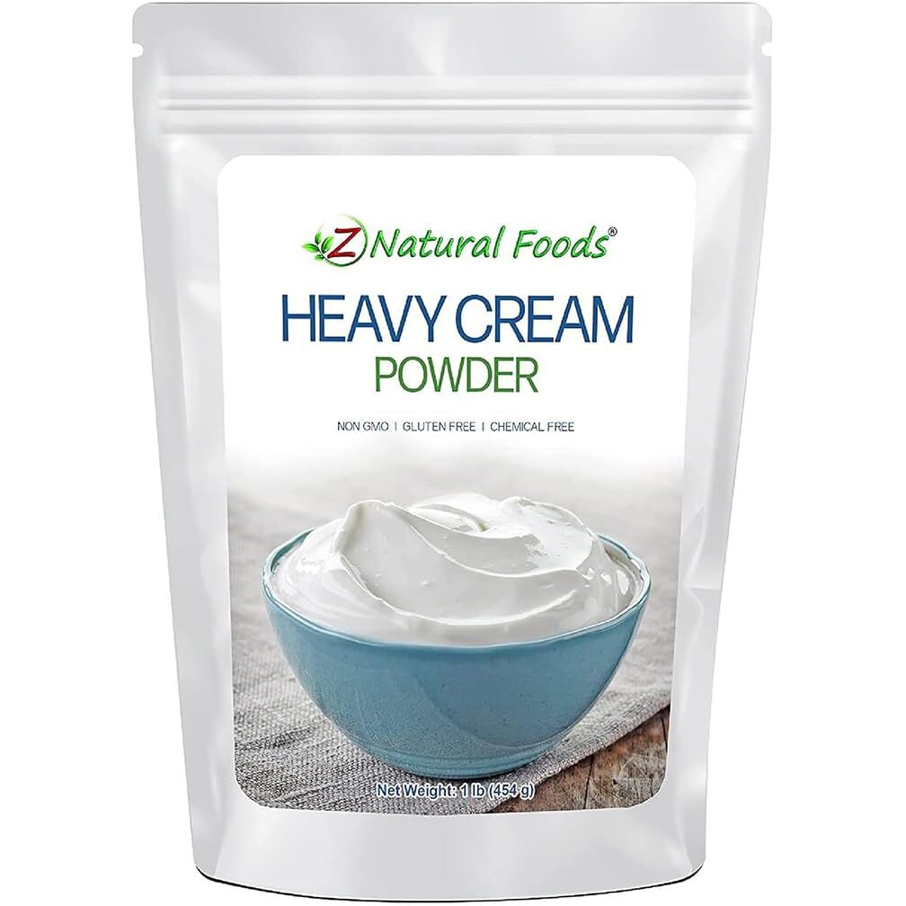 Z Natural Foods Heavy Cream Powder, Nutrient-Rich, Delicious Dry Cream With A Durable Shelf Life, Perfect For Coffee, Cake, Dessert, And Recipes, Keto-Friendly, Non-Gmo, Gluten-Free, Kosher, 1 Lb