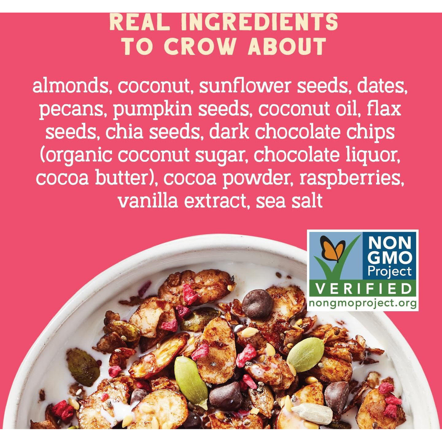 Seven Sundays Nut Granola Cereal, Day Dream Dark Chocolate Raspberry, 20 Oz Bag, Grain & Gluten Free, 4G Protein, 5G Net Carbs, Keto Friendly