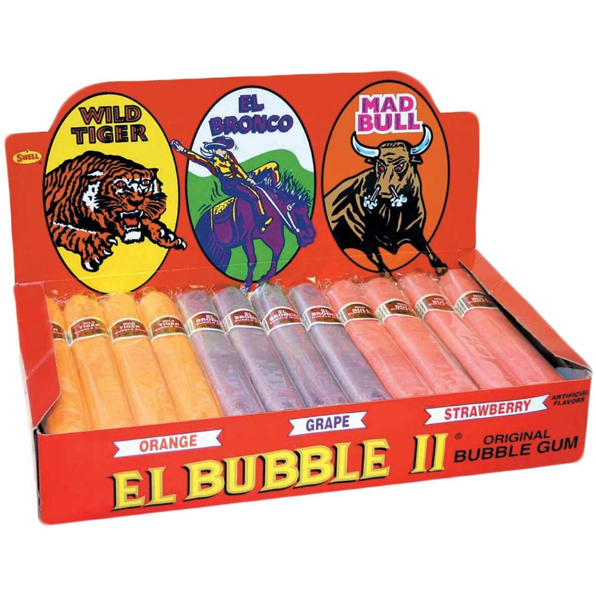 Dubble Bubble El Bubble Ii Bubble Gum Cigars, Assorted Fruit Flavors, Box Of 36