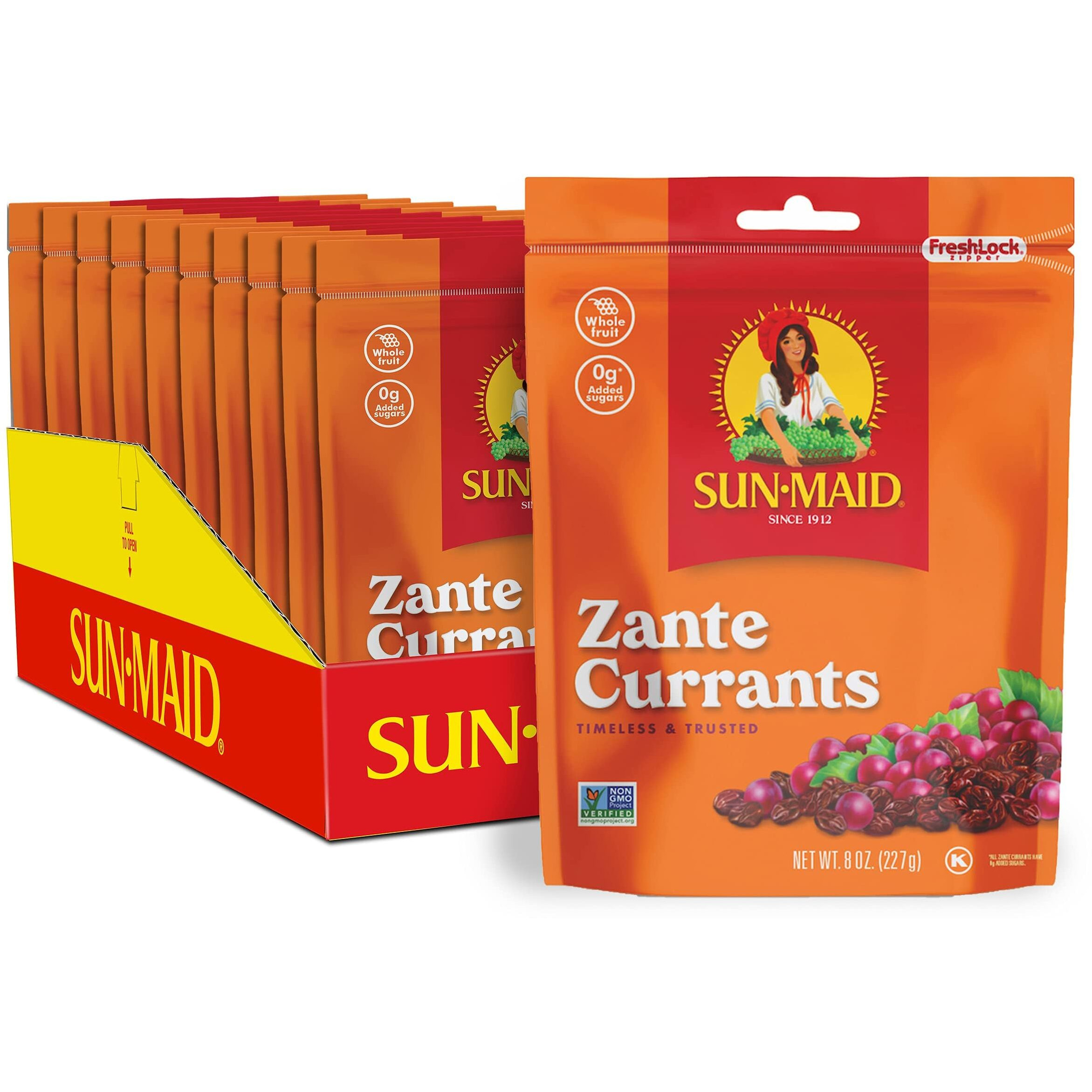 Sun-Maid California Sun-Dried Zante Currants - (10 Pack) 8 Oz Resealable Bag - Dried Fruit Snack For Lunches And Snacks