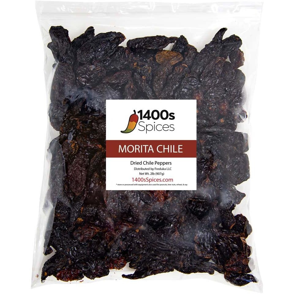 2Lb Morita Chipotle Dried Whole Chile Peppers Bulk, Food Service By 1400S Spices