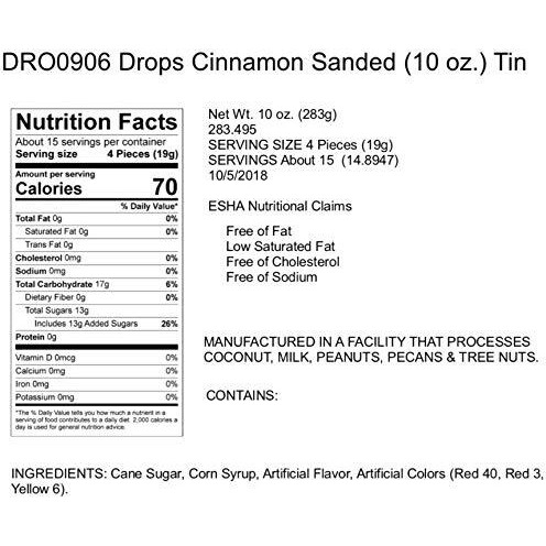 Hammonds Candies - Old Fashioned Cinnamon Pantry Candies - 2-10 Ounce Tins, Sugar Dusted Cinnamon Drops, Handmade In Small Batches, Using The Finest Ingredients, Handcrafted In The Usa