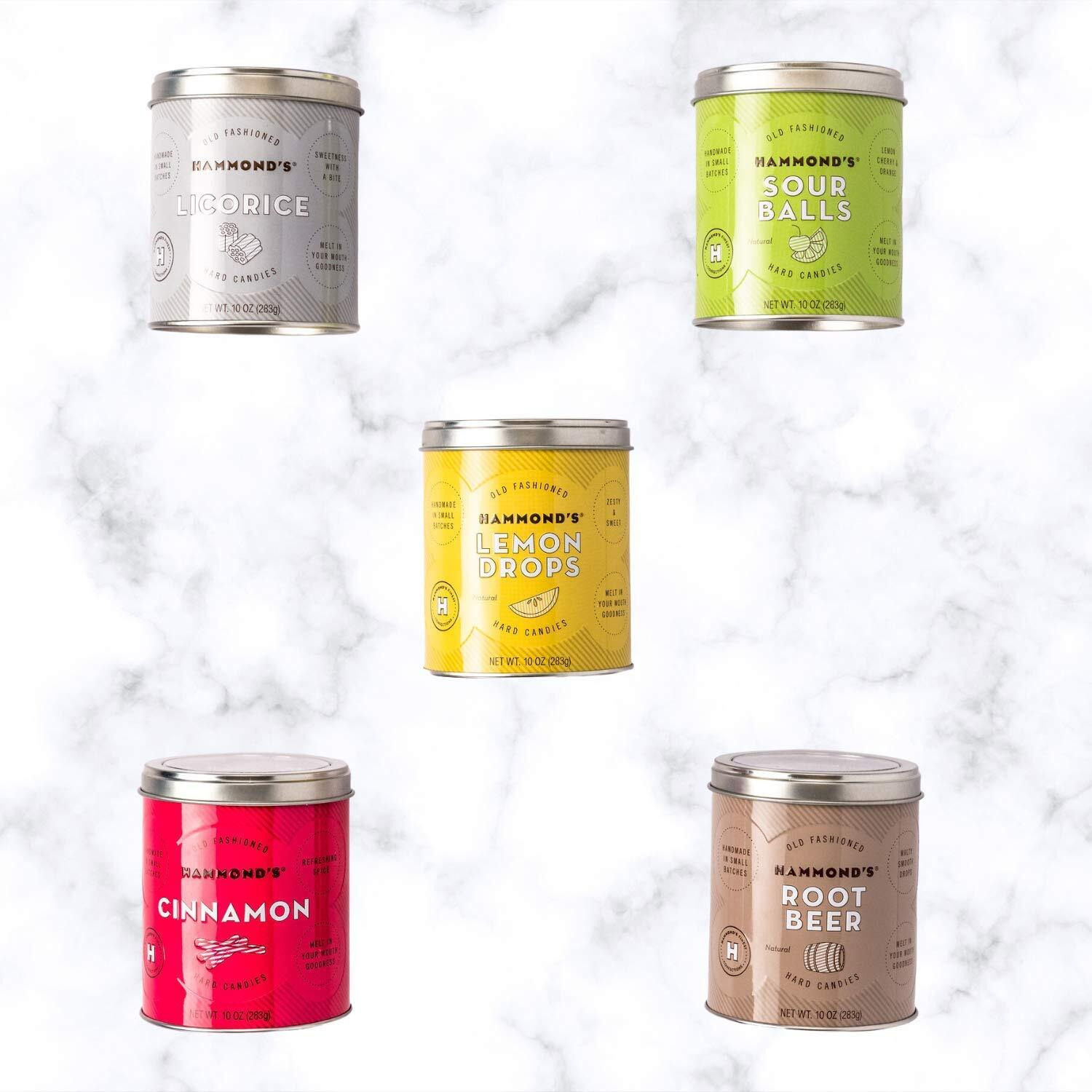 Hammonds Candies - Old Fashioned Cinnamon Pantry Candies - 2-10 Ounce Tins, Sugar Dusted Cinnamon Drops, Handmade In Small Batches, Using The Finest Ingredients, Handcrafted In The Usa