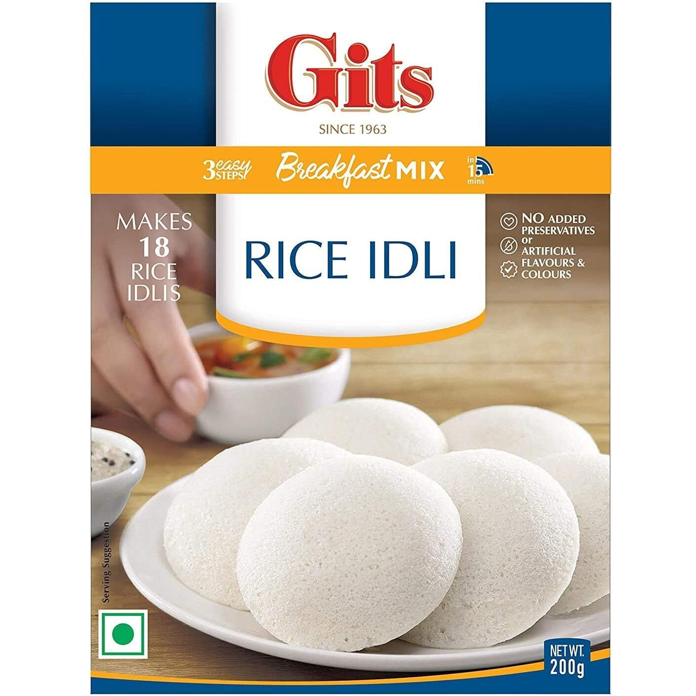 Gits Instant Mix Box - 600Gm (Pack Of 200Gm X 3) | Ready To Cook Indian Breakfast/Lunch/Dinner/Snack Meal | No Artificial Colors, Flavors, Preservatives, 100% Vegetarian, Easy Recipe (Rice Idli)