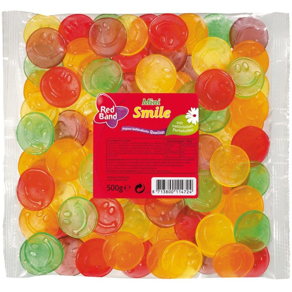 Red Band Mini Smile, Fruchtgummi, Beutel, 500G