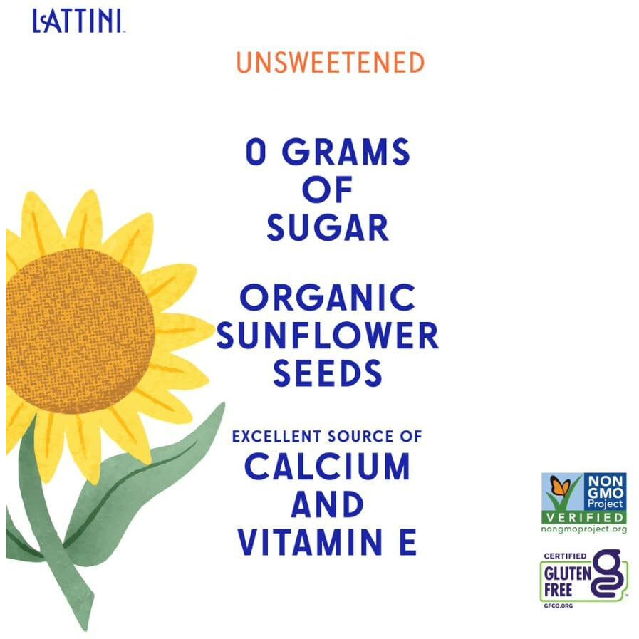 Lattini Unsweetened Non-Dairy Sunflower Milk | Plant-Based, Vegan, Sustainable, Non-Gmo - Allergen Free Milk Alternative 32 Fl Oz (Pack Of 6)
