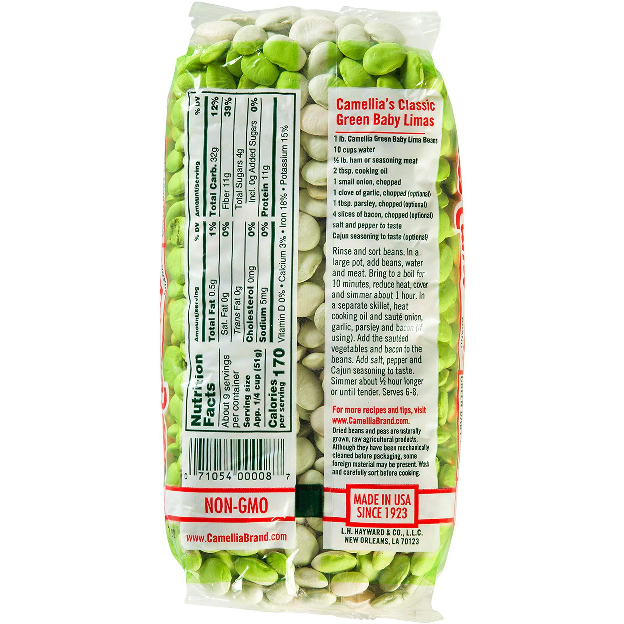 Camellia Brand Dried Green Baby Lima Beans, 1 Pound (Pack Of 12)