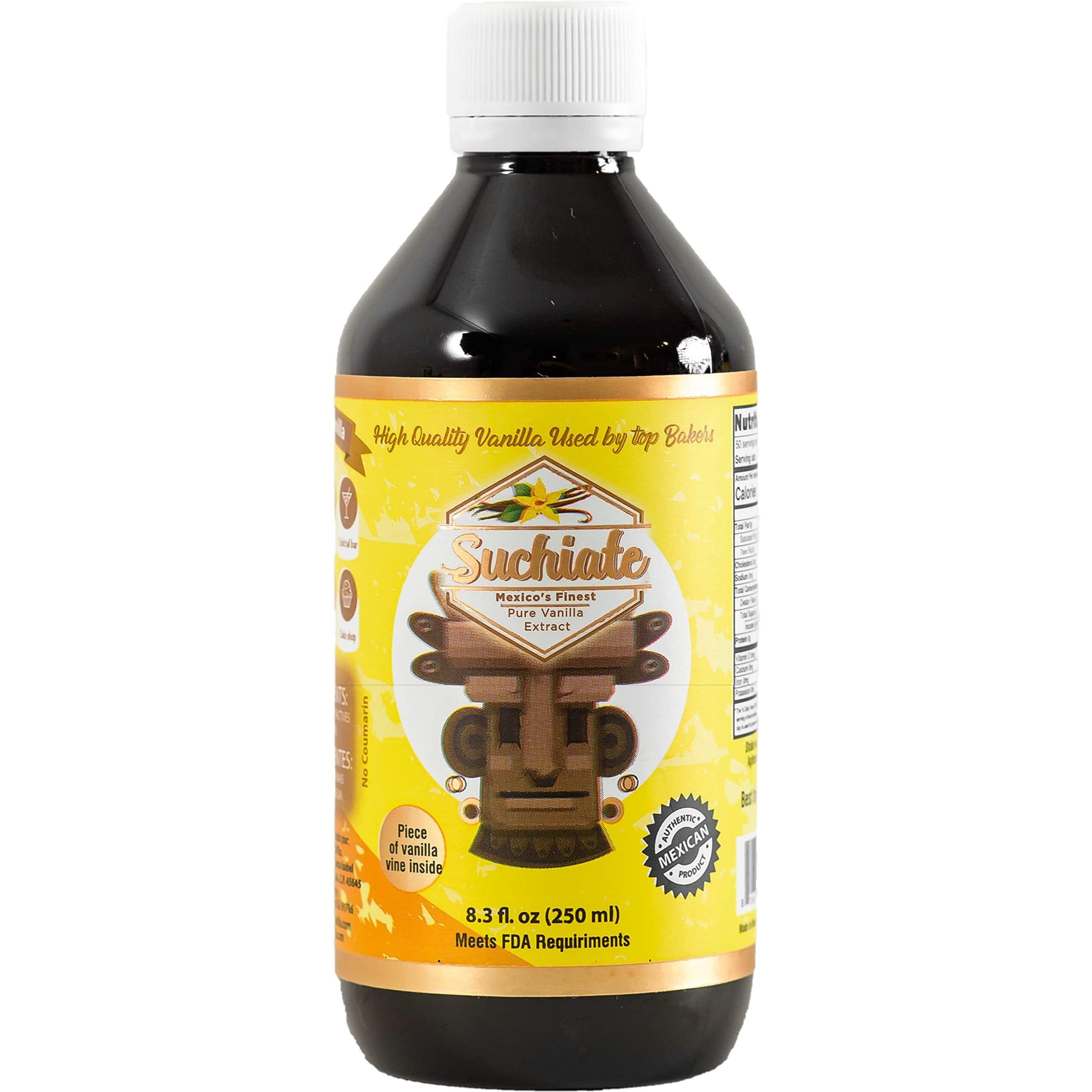 Suchiate Pure Vanilla | Mexican Vanilla For Baking And Desserts | Made With Real Vanilla Bean | Vainilla Mexicana Buena 8.3Oz (250 Ml)