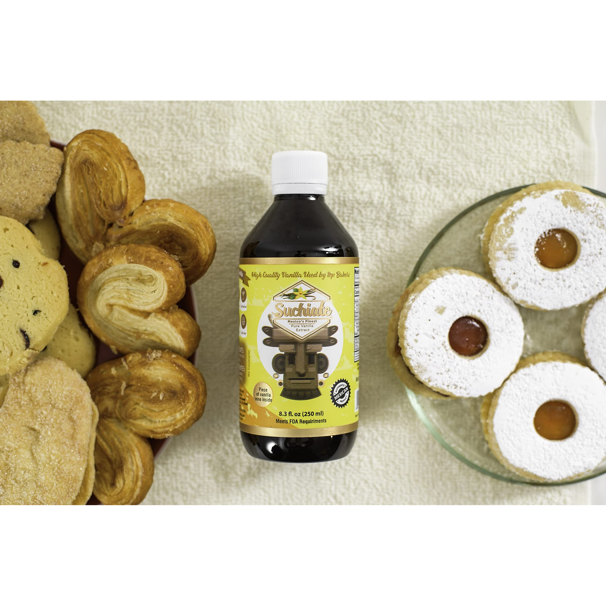 Suchiate Pure Vanilla | Mexican Vanilla For Baking And Desserts | Made With Real Vanilla Bean | Vainilla Mexicana Buena 8.3Oz (250 Ml)