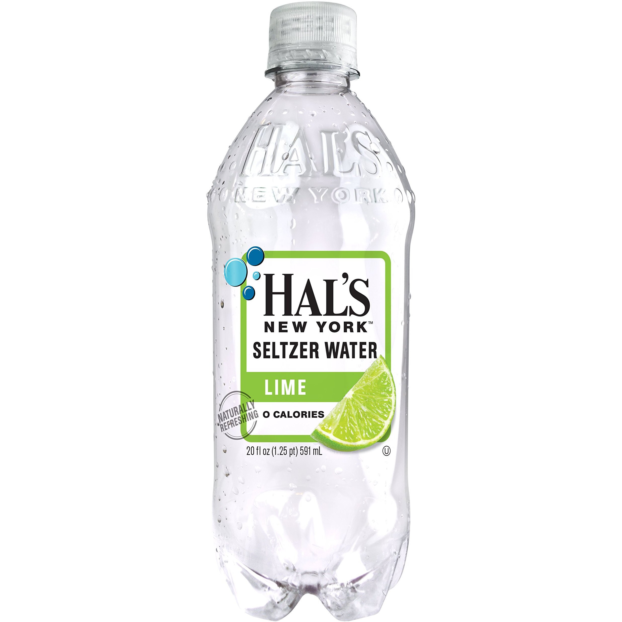Hal's New York Seltzer Carbonated Lime Flavored Sparkling Water, Zero Sugar, Zero Calorie, Zero Carbs, 20 Fl Oz (Pack Of 24)