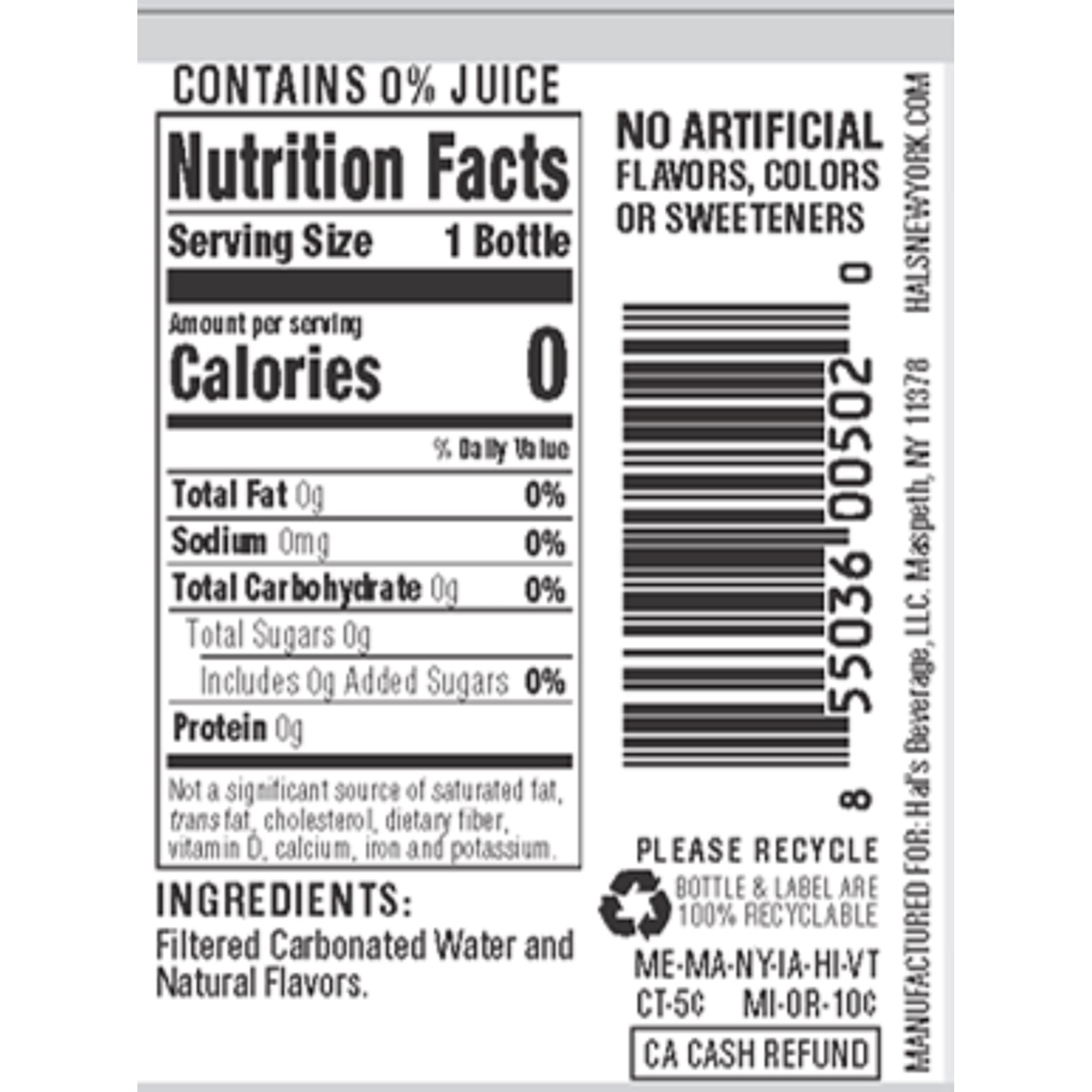 Hal's New York Seltzer Carbonated Lime Flavored Sparkling Water, Zero Sugar, Zero Calorie, Zero Carbs, 20 Fl Oz (Pack Of 24)
