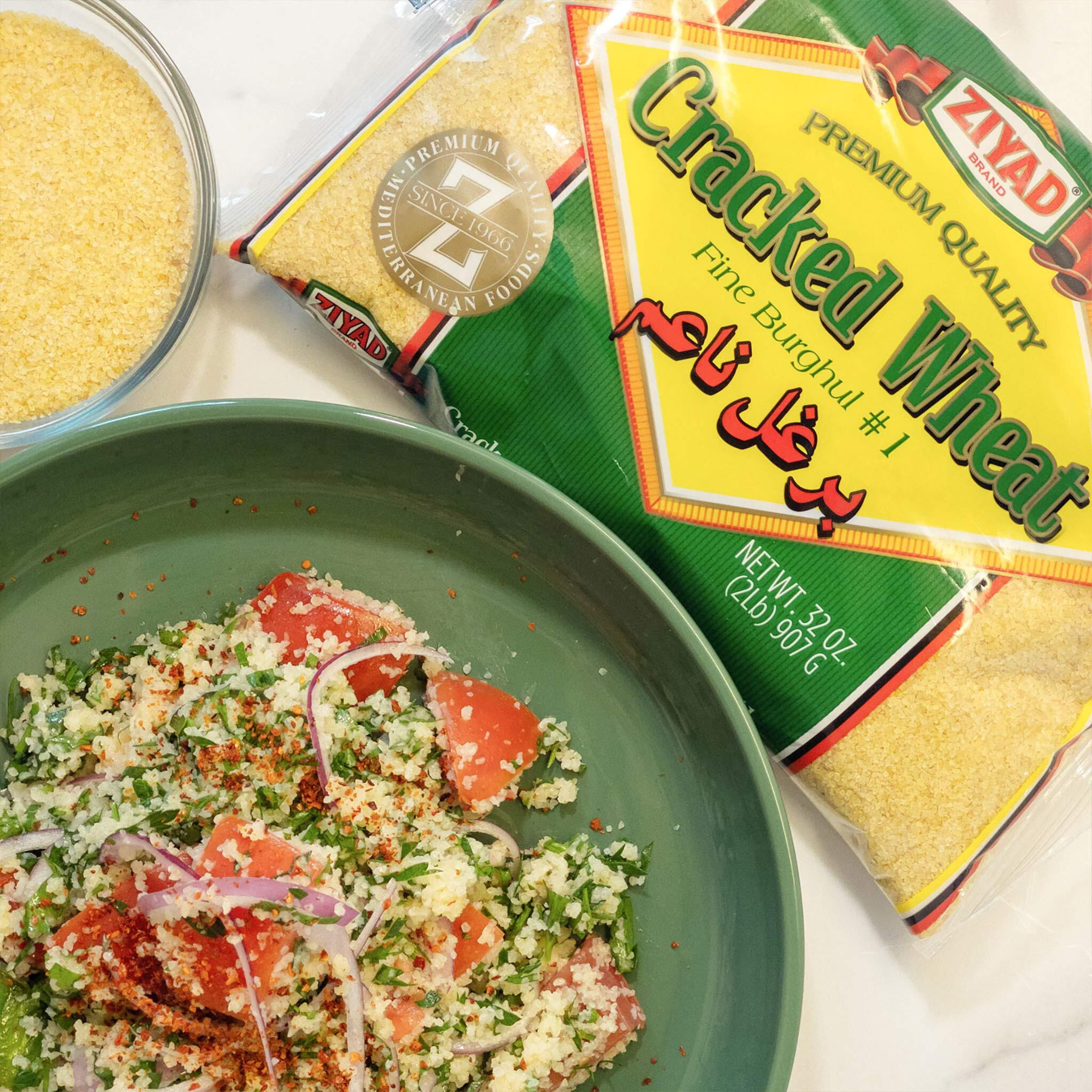 Ziyad Cracked Wheat Number 1 Fine Bulgur, Bread Filler Perfect For Bread Crumbs, Oats, Tabouli, Kibbeh, Curries 32 Oz