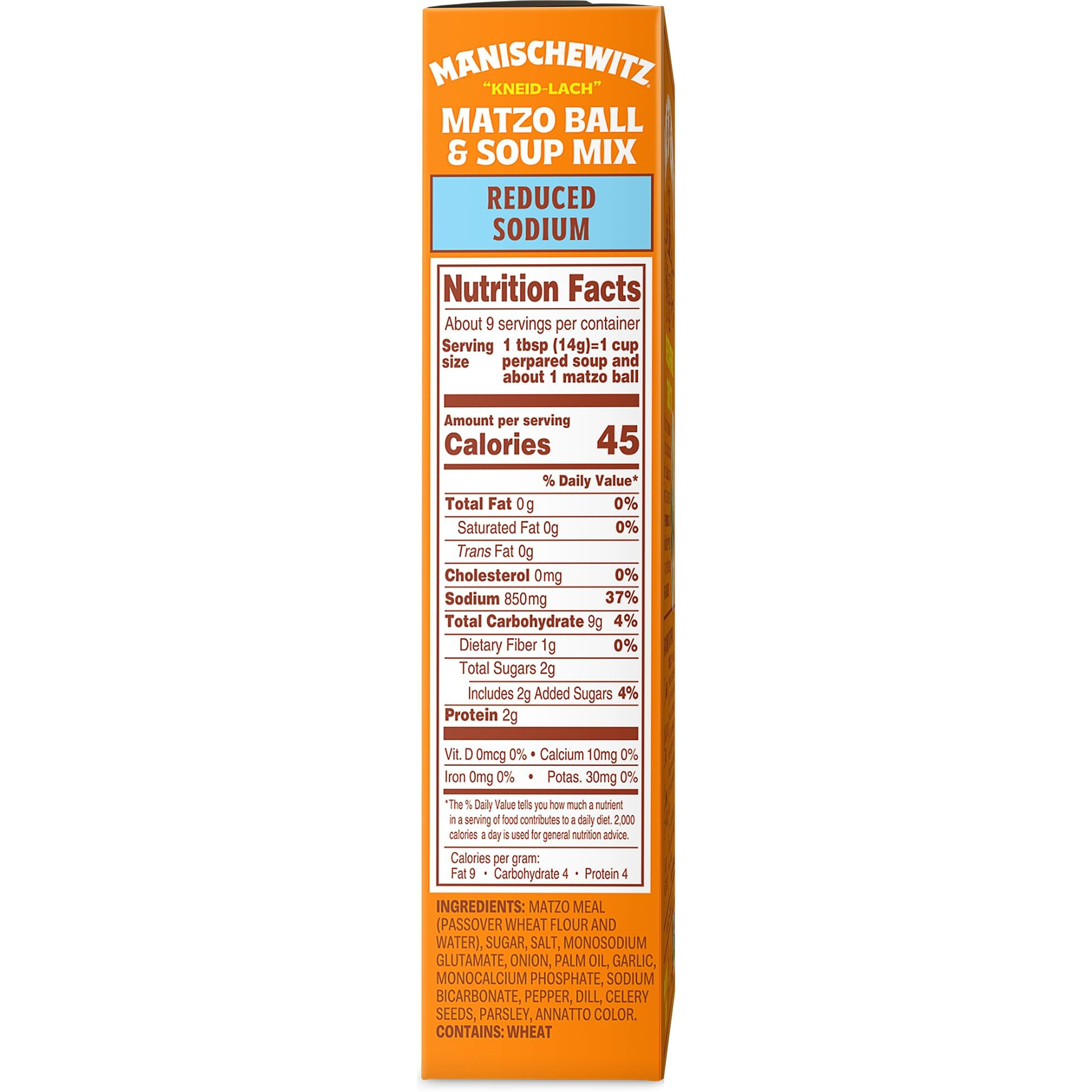 Manischewitz Reduced Sodium Matzo Ball & Soup Mix 4.5Oz (3 Pack), Kosher For Passover, No Artificial Colors Or Preservatives