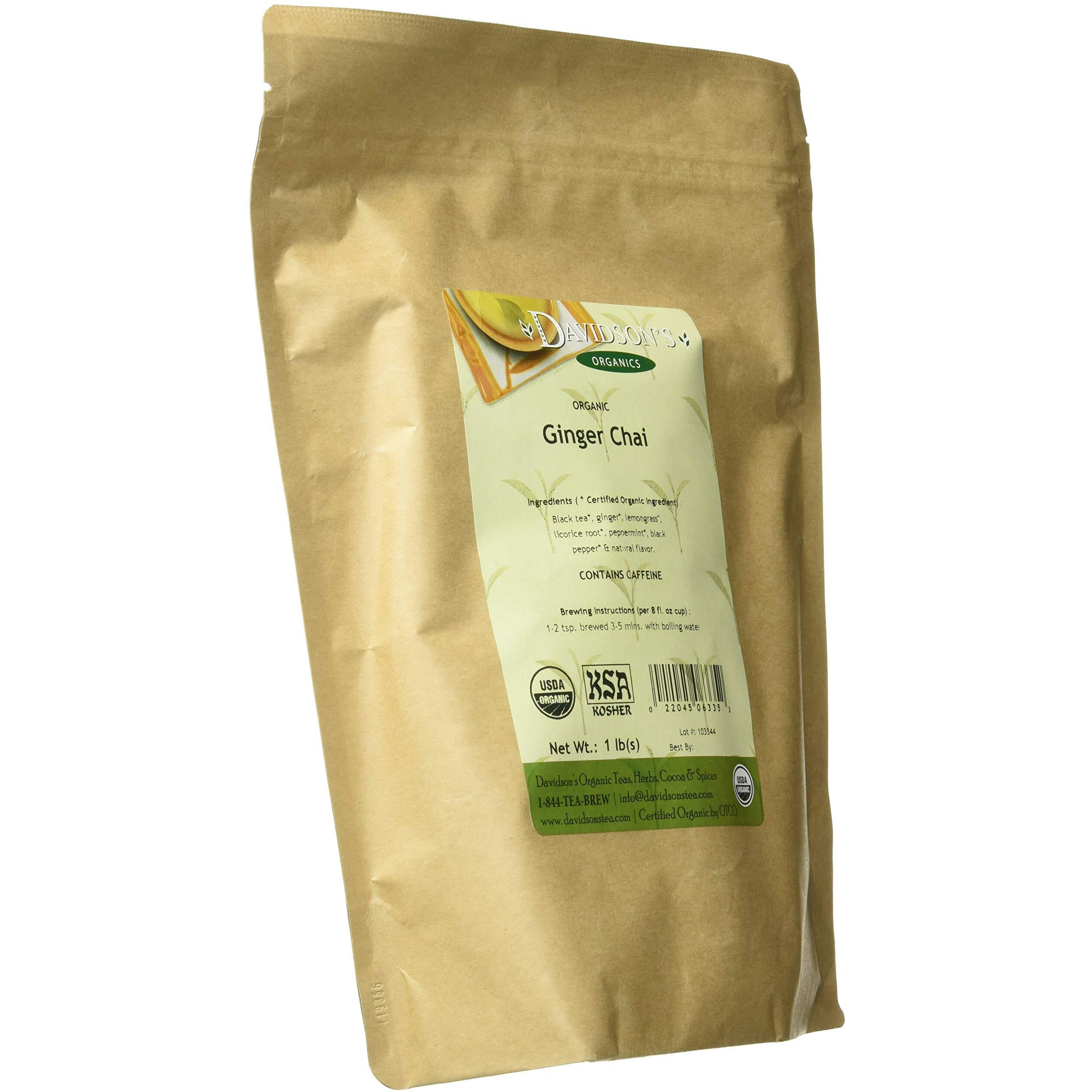 Davidson's Organics, Ginger Chai, Loose Leaf Tea, 16-Ounce Bag