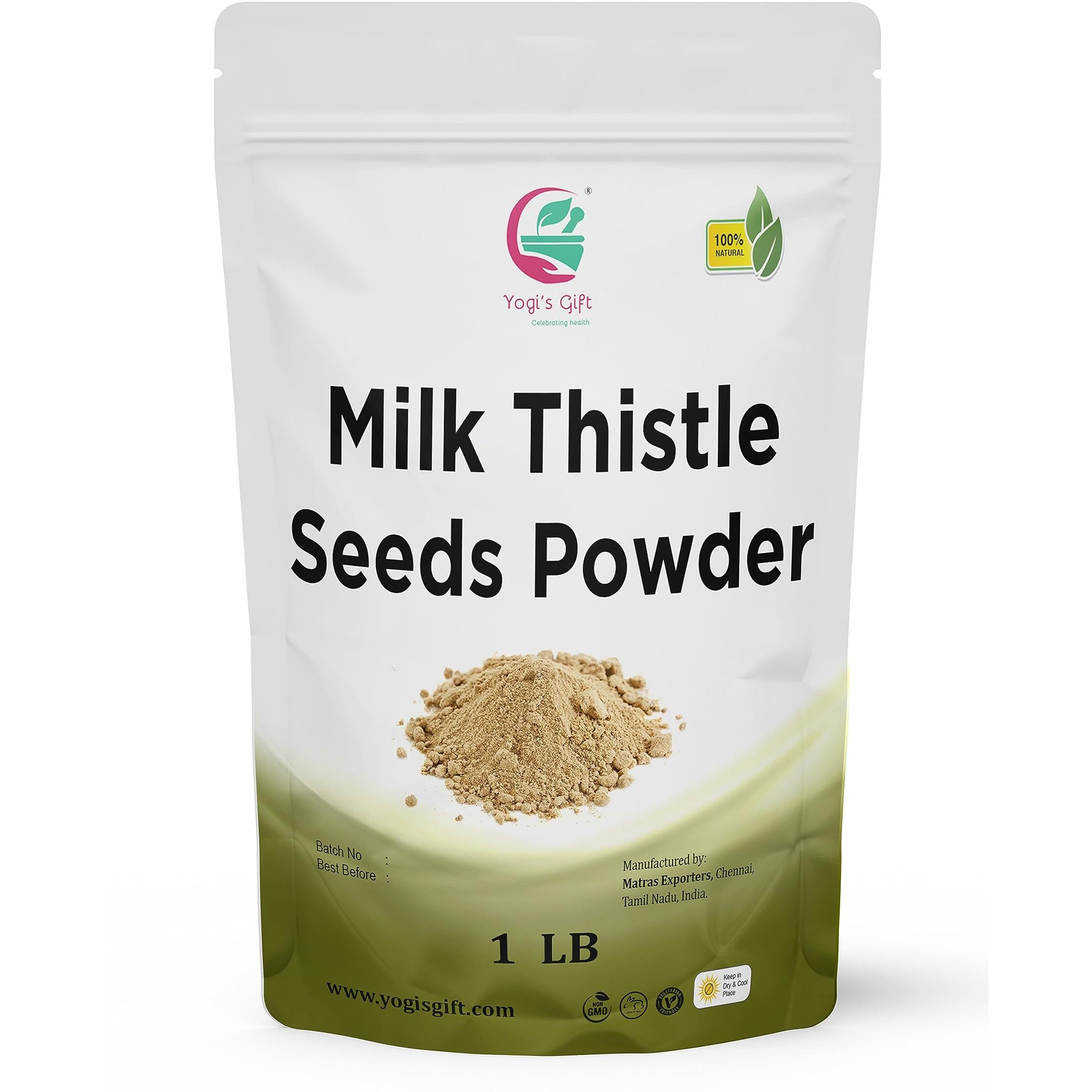 Milk Thistle Seed Powder 1 Lb | Rich In Silymarin | By Yogi's Gift