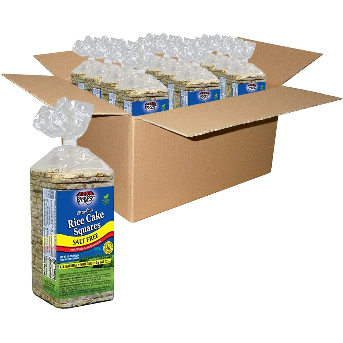 Only Kosher Candy Ultra Thin Salt Free Rice Cakes Squares, (Pack Of 12)