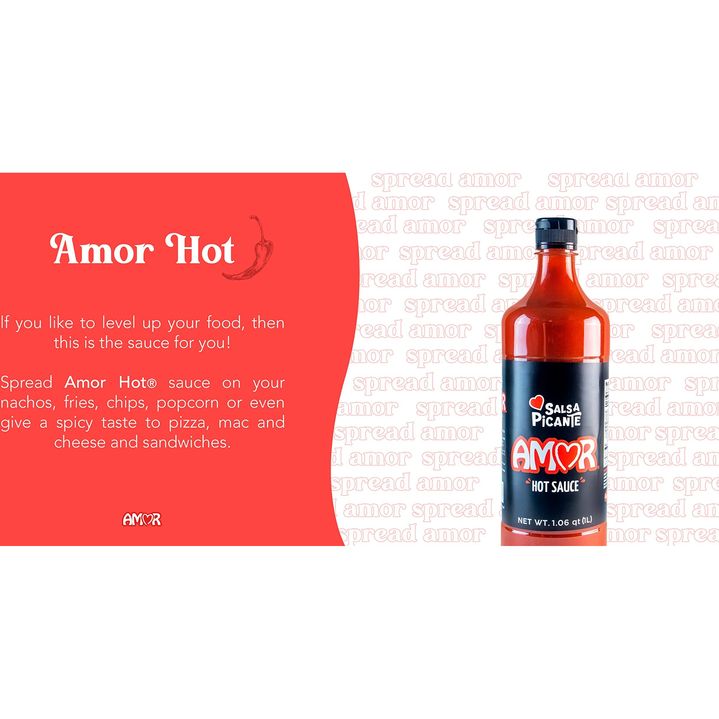 Amor Picante Sauce | Bittersweet Flavor | Sugar Free | Kosher | 33 Fl Oz Bottle (Pack Of 1)
