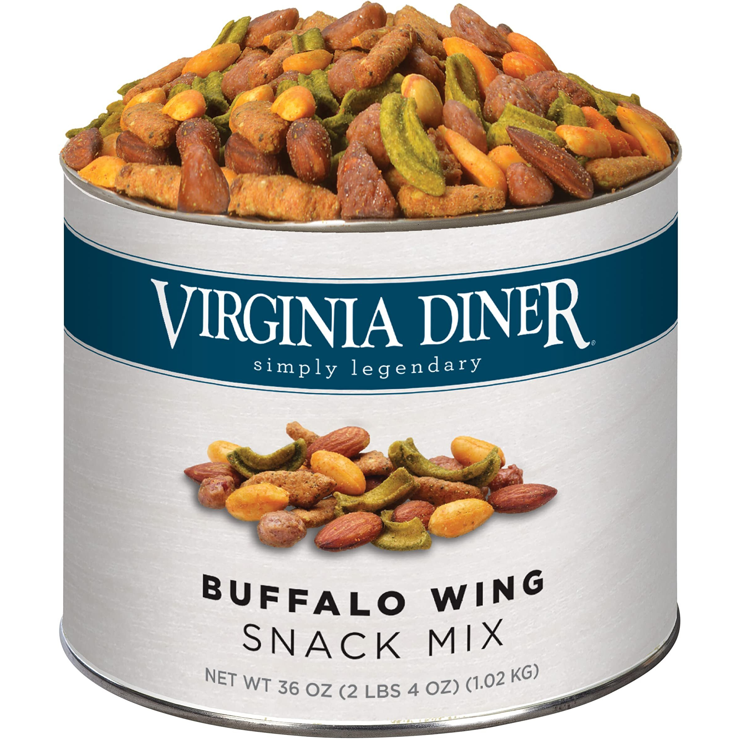 Virginia Diner - Gourmet Buffalo Wing Trail Mix, 36 Ounce Tin Favorite Snacking Bar Mix Sharing Size Savory Treat